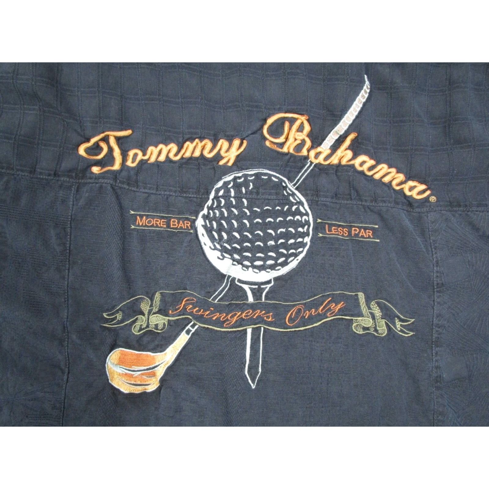 Tommy Bahama TOMMY BAHAMA Shirt Mens Large Black Button Up Silk Camp Swingers Only Golf Shirt Size US L / EU 52-54 / 3 - 4 Thumbnail