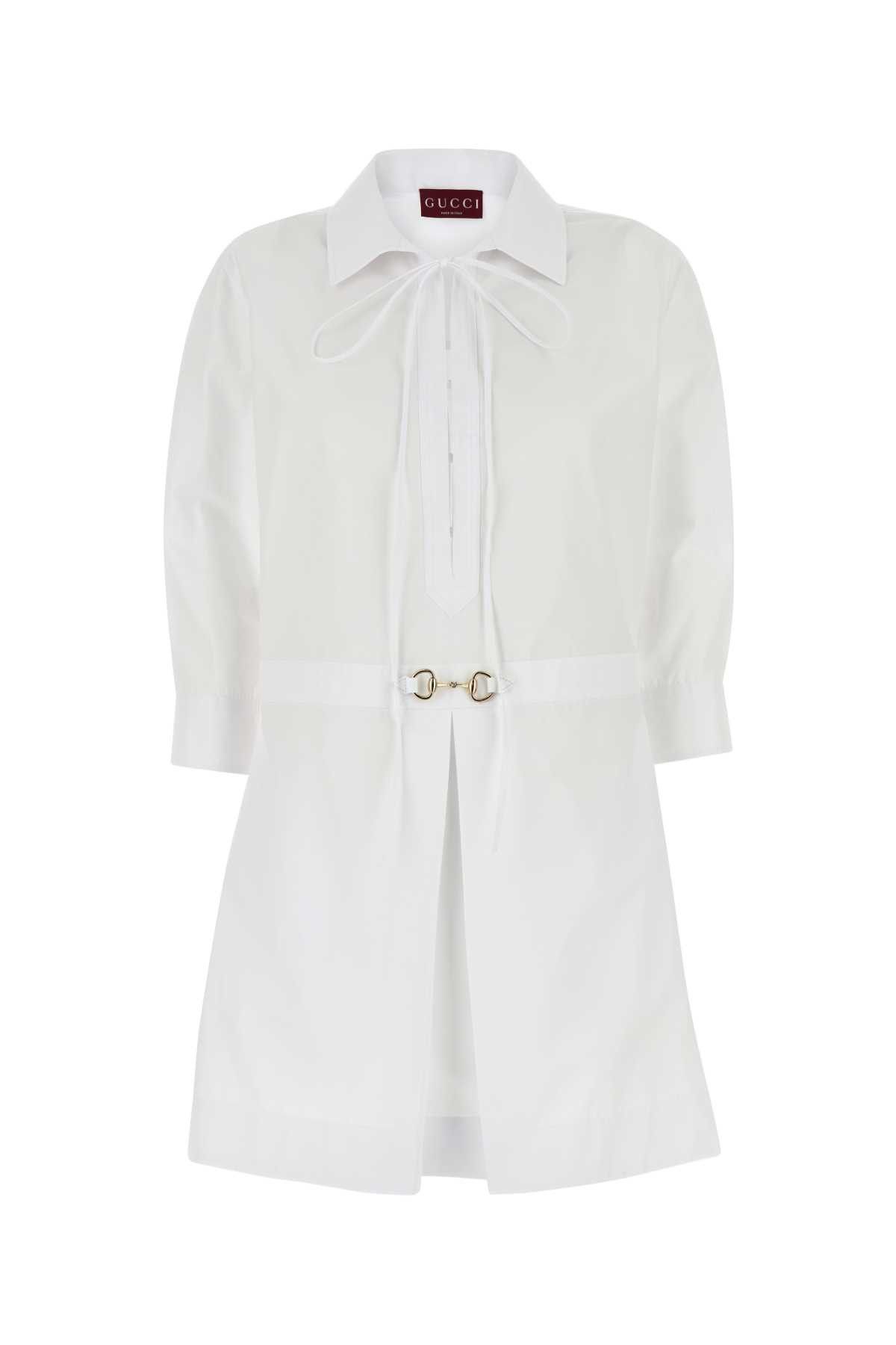 Gucci White Poplin Shirt Dress Size M / US 6-8 / IT 42-44 - 1 Thumbnail