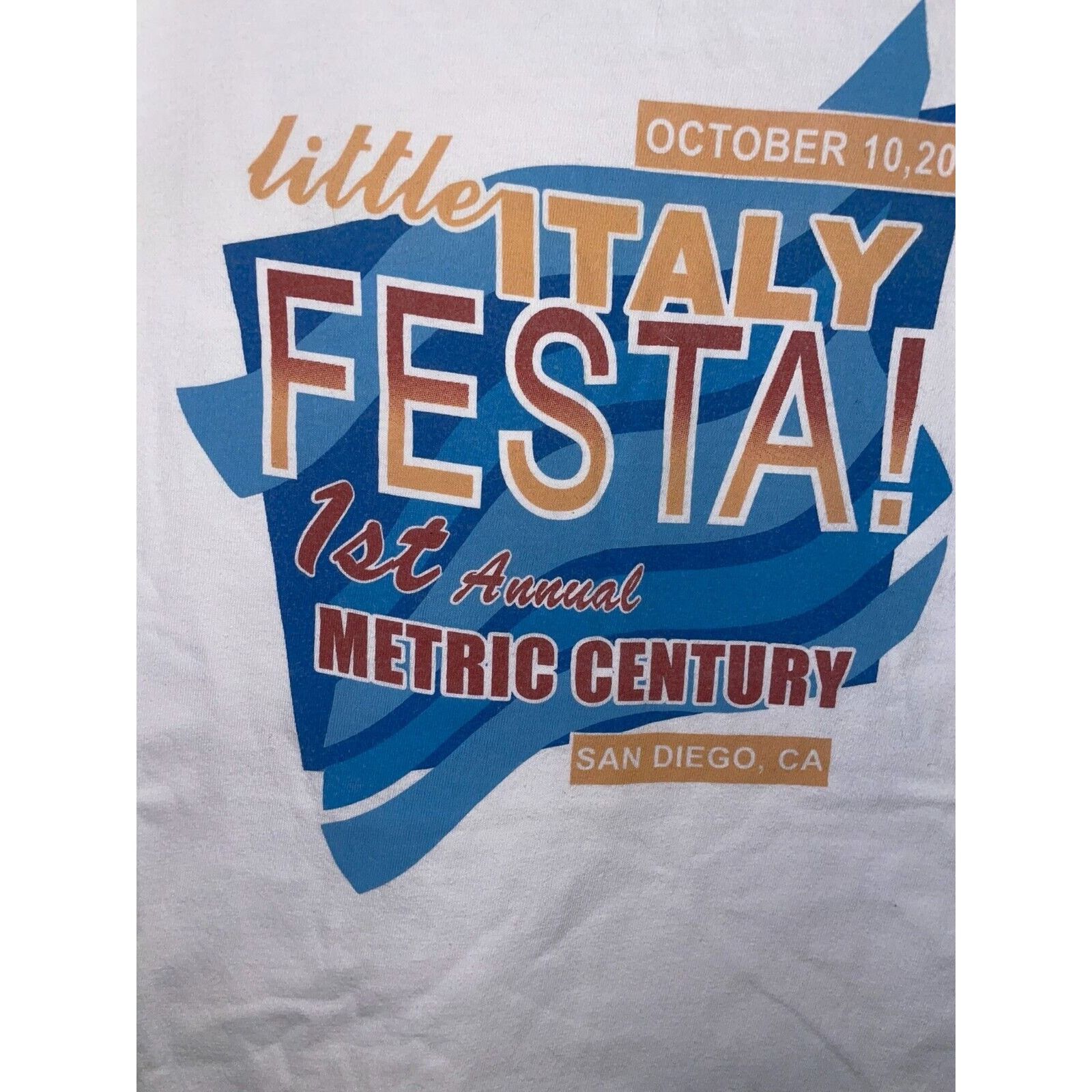 Hanes Little Italy Shirt Festa 1st Metric Century Tee San Diego CA Size US L / EU 52-54 / 3 - 4 Thumbnail