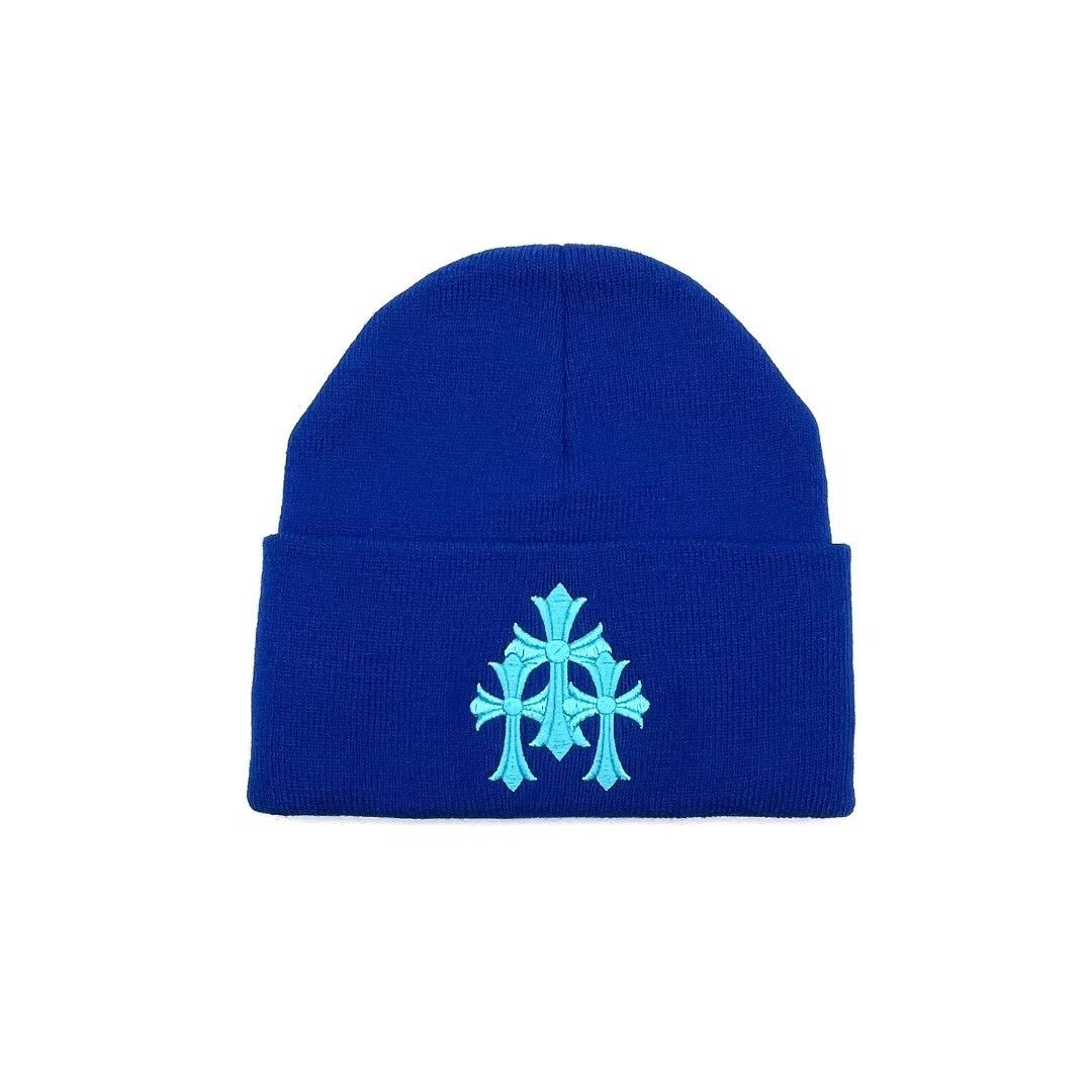 Chrome Hearts Chrome Hearts Embroidered Triple Crosses CH Script Beanie Size ONE SIZE - 1 Thumbnail