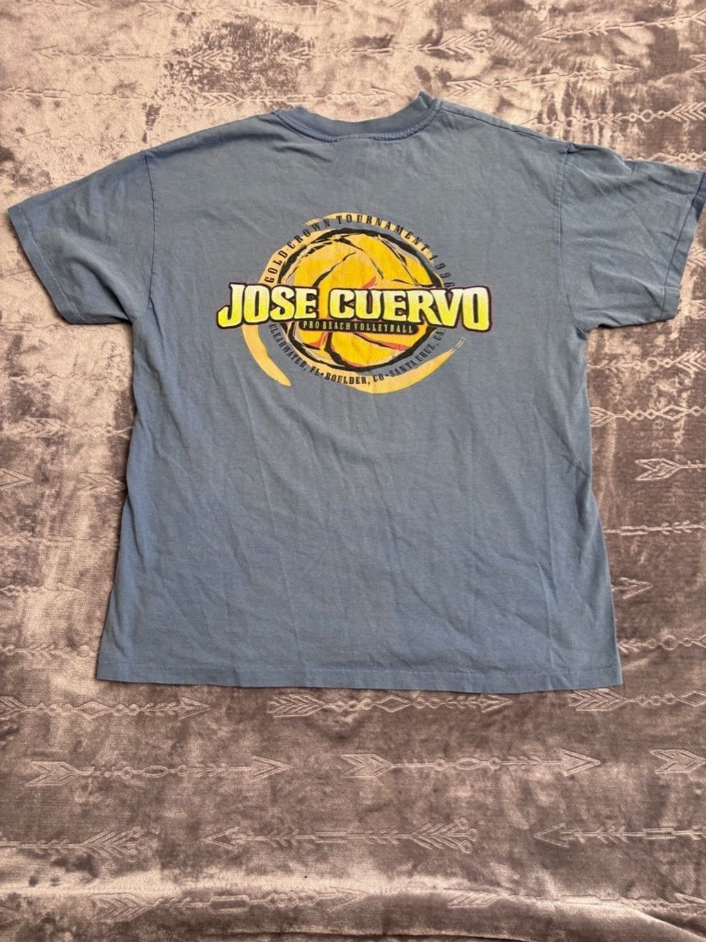 Hanes Men's Vintage 1996 Single Stitch Jose Cuervo T-Shirt Blue L Size US L / EU 52-54 / 3 - 11 Thumbnail