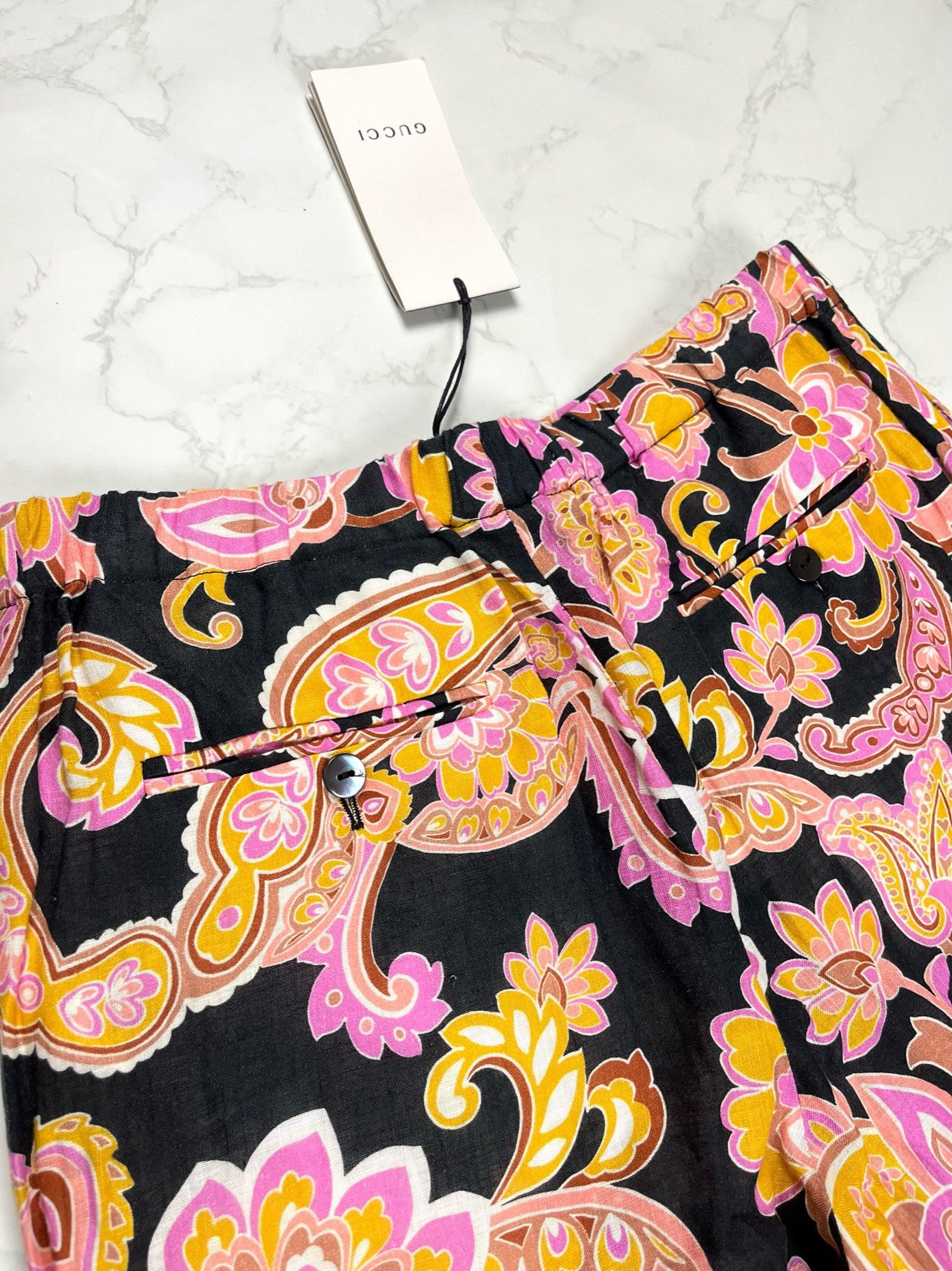 Gucci 🔥60% OFF🔥 [SALE] Gucci Paisley Print Linen Shorts Size US 28 / EU 44 - 17 Thumbnail