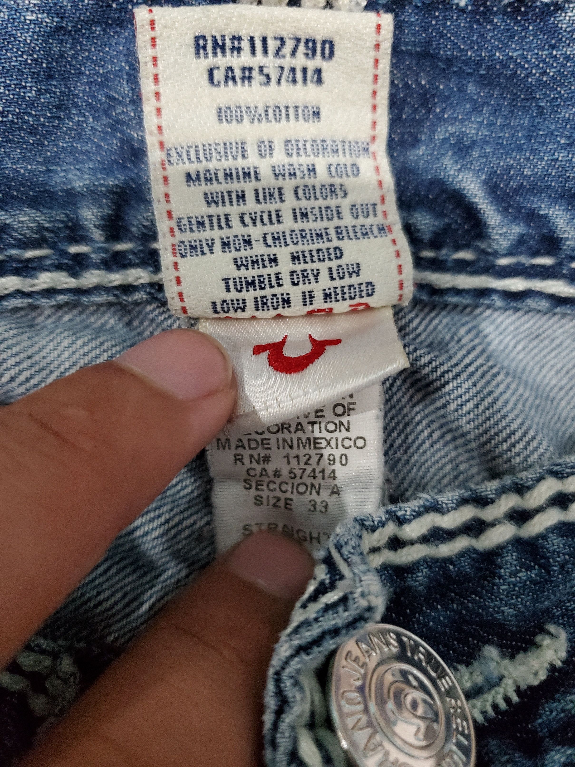 Japanese Brand Vintage True Religion Baggy Denim Jeans Size US 33 - 6 Thumbnail