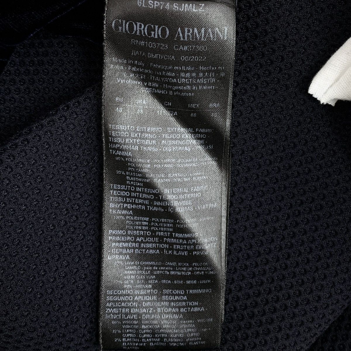 Armani Armani Black Logo Embroidered Velvet Casual Set Top K26WX Size US M / EU 48-50 / 2 - 7 Thumbnail
