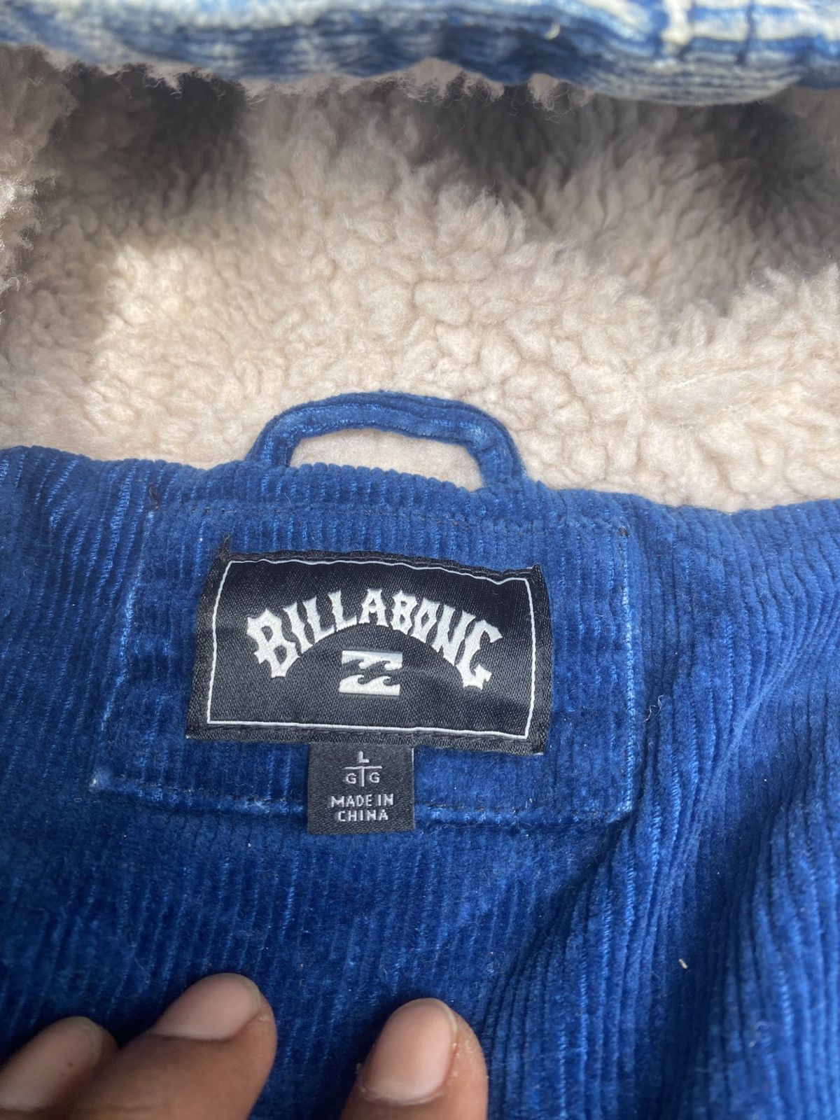 Billabong × Vintage Billabong corduroy fleece hoodie Size US L / EU 52-54 / 3 - 6 Thumbnail