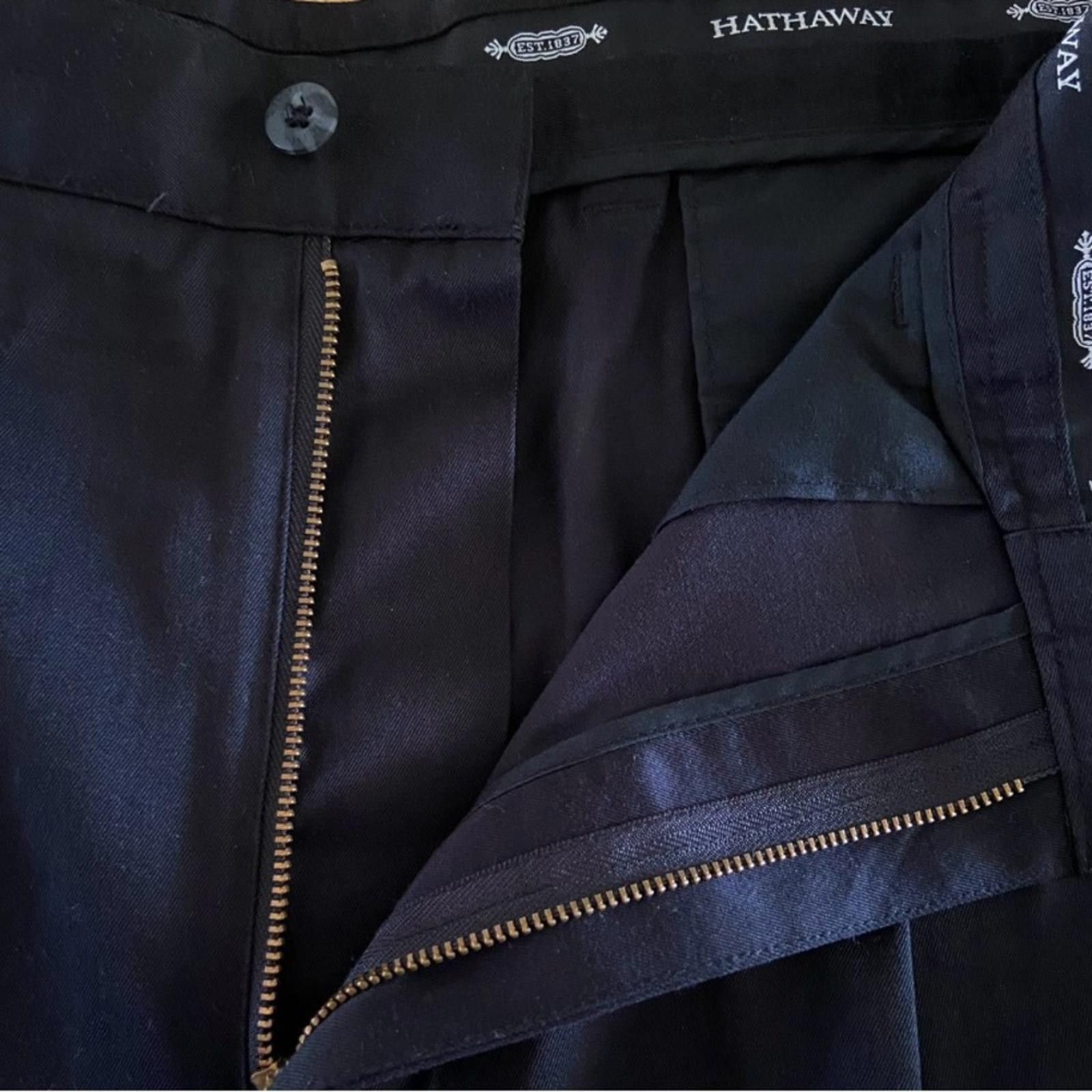 Hathaway Golf Hathaway Mens Black Pleated Trousers Size 38/32 Dress Pants Size 46R - 7 Thumbnail