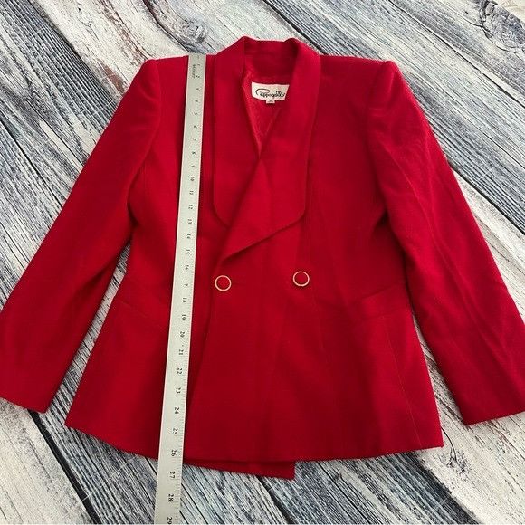 Vintage Vintage 100% Wool Red Double-Breasted Blazer Size M / US 6-8 / IT 42-44 - 8 Thumbnail