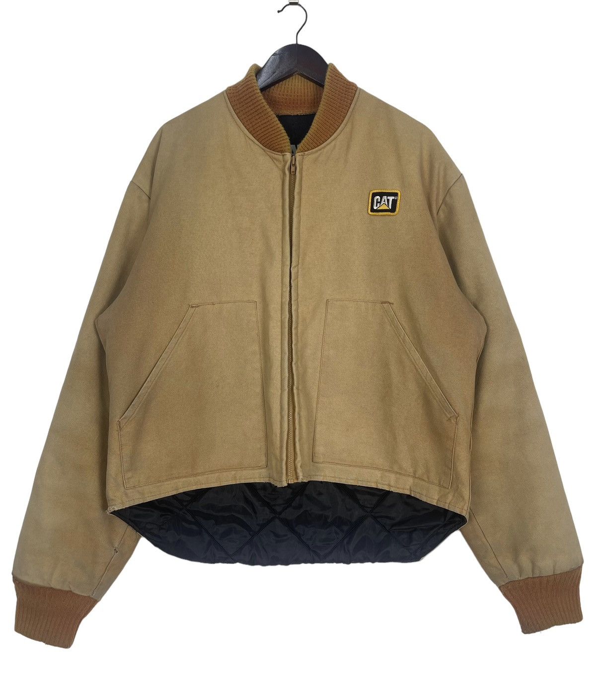 image of Caterpillar x Vintage Distressed Cat Detroit Jacket in Brown, Men's (Size XL)