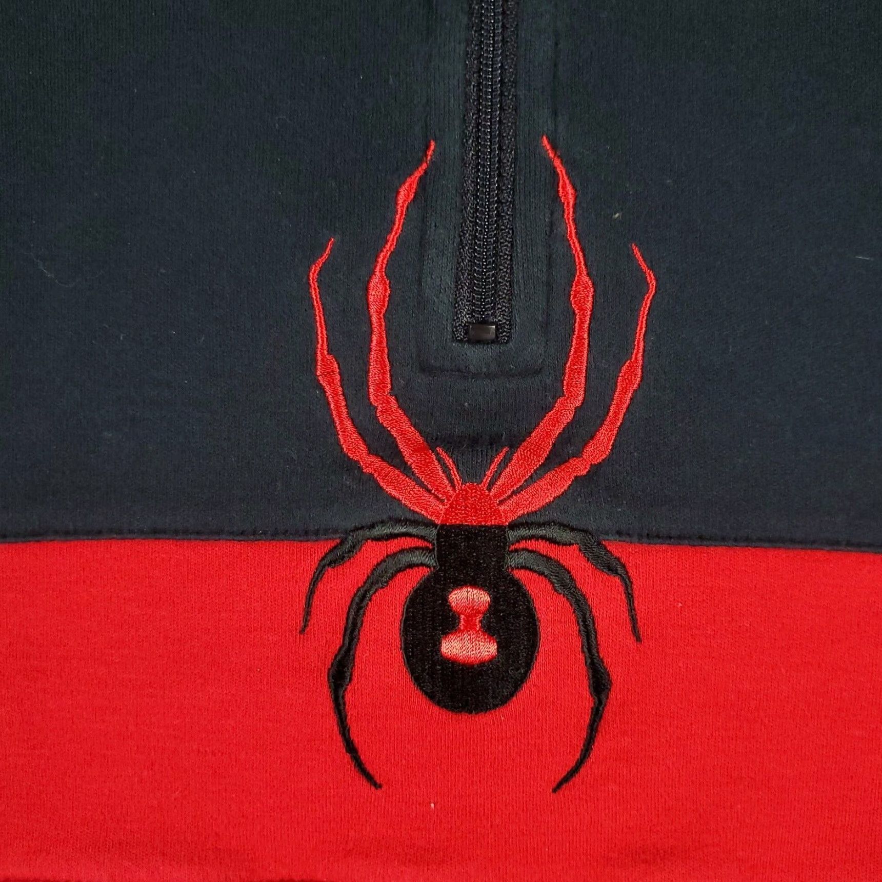 Spyder Spyder Mens Black Red 1/4 Zip Pullover Sweater Small Cotton Long Sleeve Mock Neck Logo Accents Size US S / EU 44-46 / 1 - 2 Thumbnail