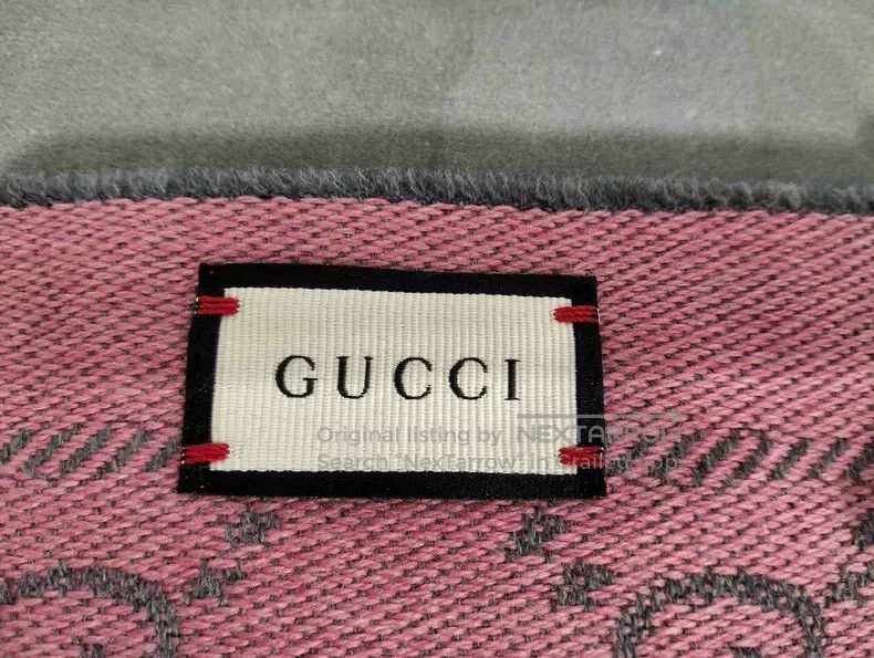 Gucci Gucci Gray and pink wool scarf Size ONE SIZE - 7 Thumbnail
