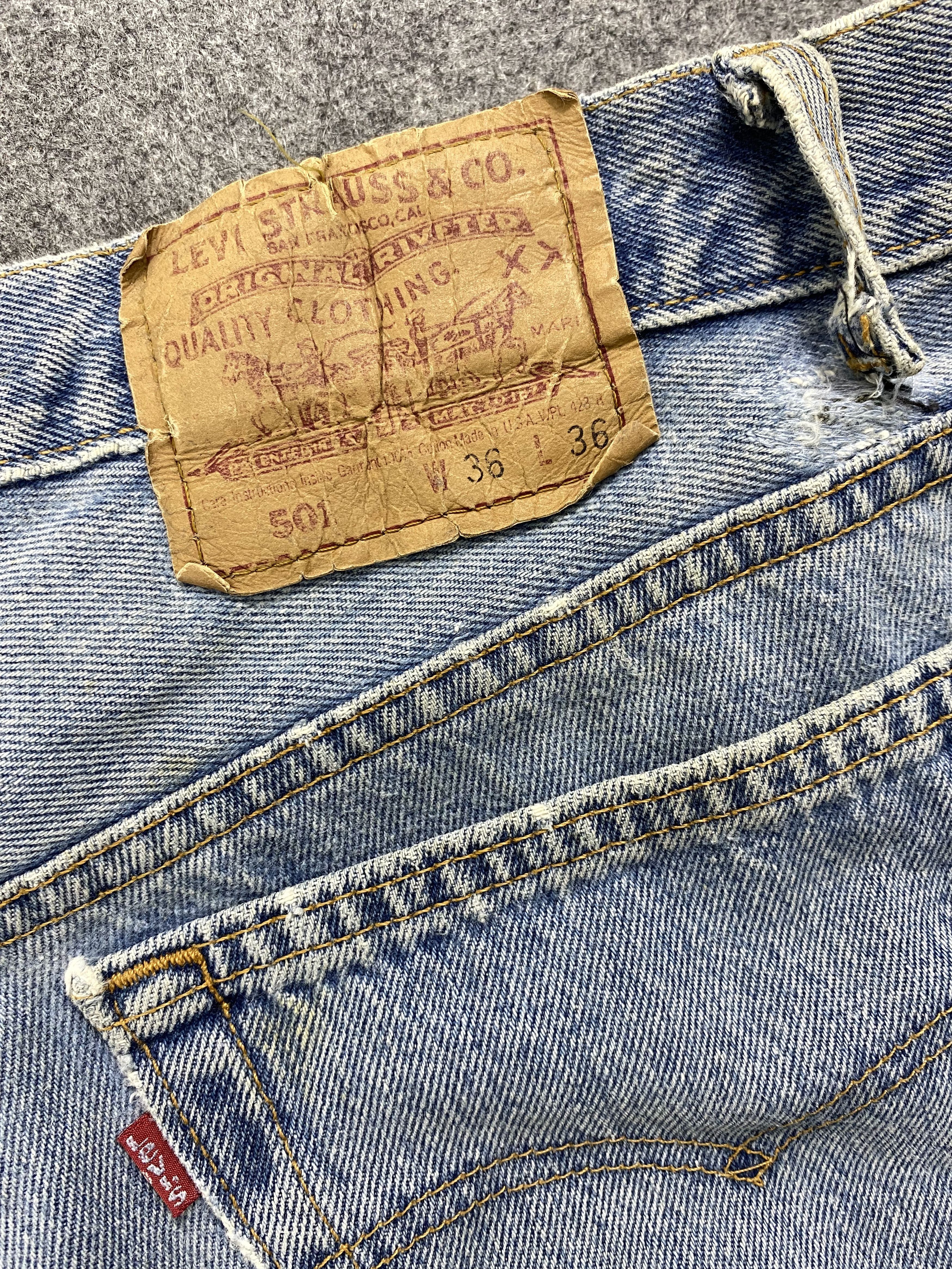 Levi's Ripped Blue Vintage Levi's 501 USA 36x35.5 Denim -JN1161 Size US 36 / EU 52 - 9 Thumbnail