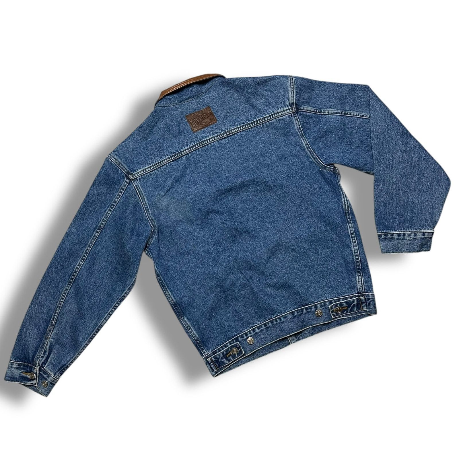 Vintage 90s Upstream Denim Jacket Leather Kelloggs Corn Flakes Size US M / EU 48-50 / 2 - 4 Thumbnail