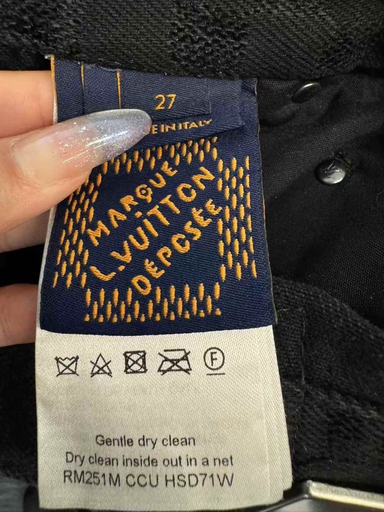 Louis Vuitton Louis Vuitton SS25 Checkerboard Flocked Jeans Size US 27 - 3 Thumbnail