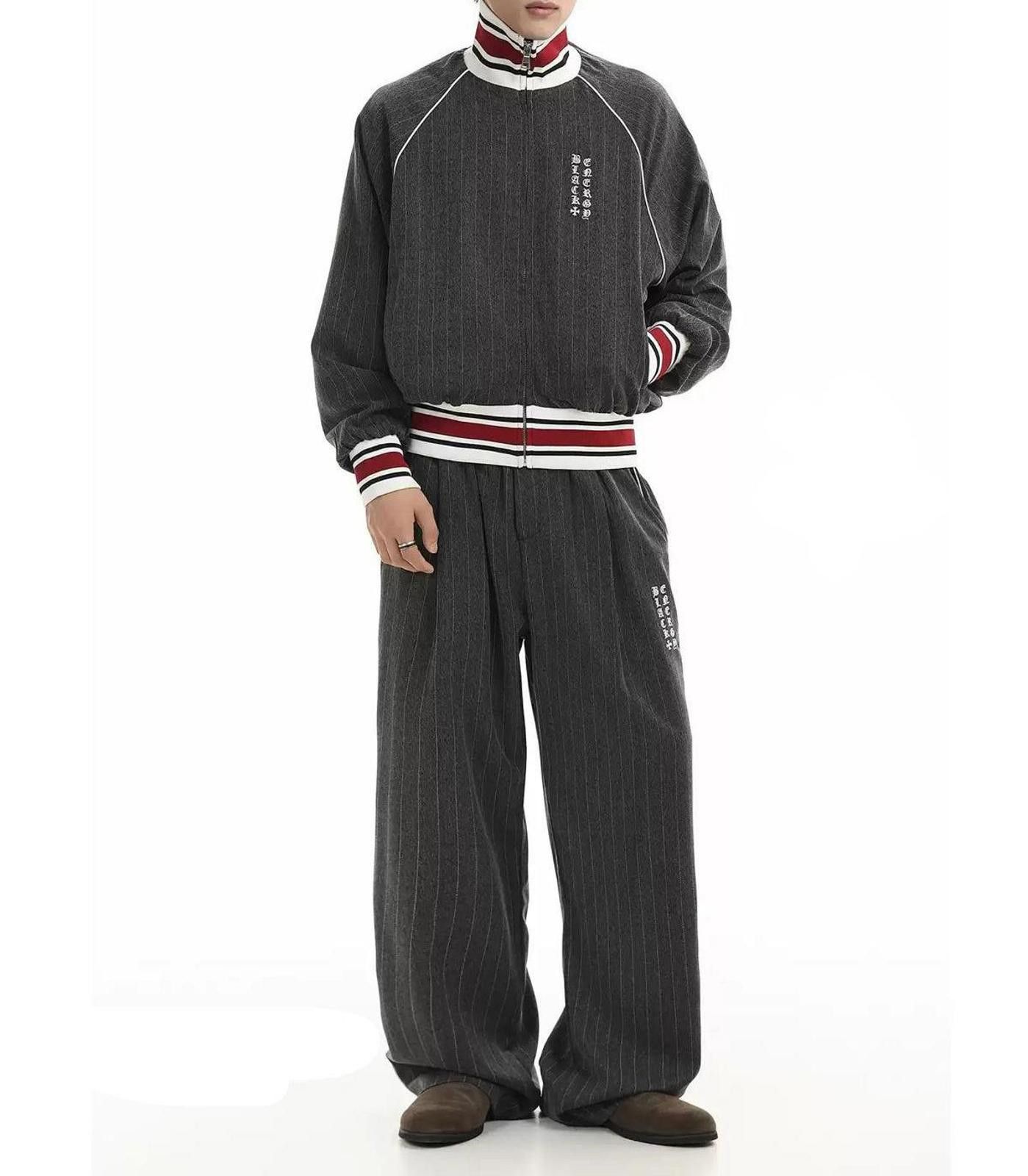 Other Stripe Lazy Co-Ord Set | Jacket and Wide-Leg Pants Size US 32 / EU 48 - 1 Thumbnail