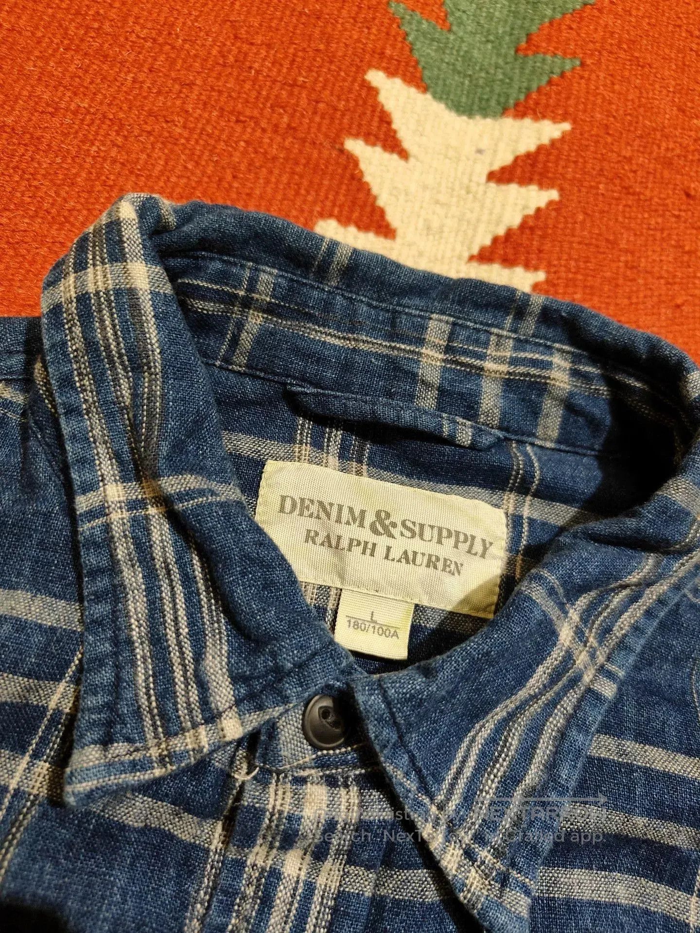 RRL Ralph Lauren Blue Plaid Denim Supply Shirt. Size US L / EU 52-54 / 3 - 4 Thumbnail