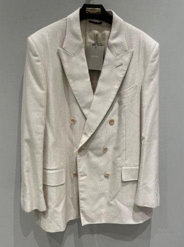 Tom Ford o1w1db10625 JLBP02 Double-Breasted Jacket in White Size US XXL / EU 58 / 5 - 1 Preview