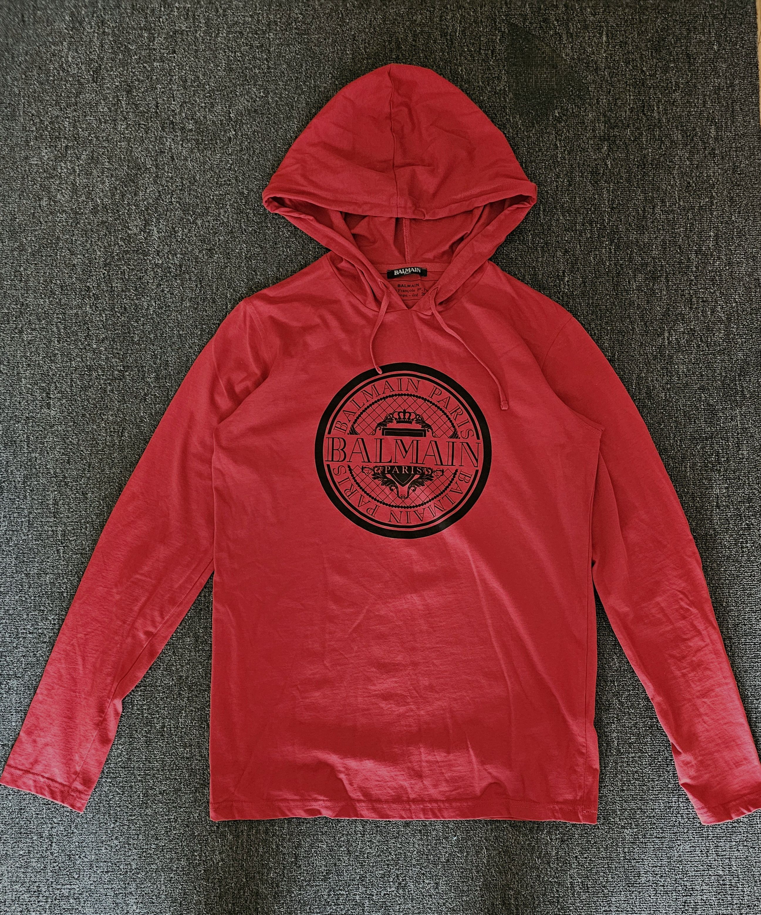 Balmain Balmain men's Red Long Sleeve Hoodies T-Shirts Size S Size US S / EU 44-46 / 1 - 1 Thumbnail