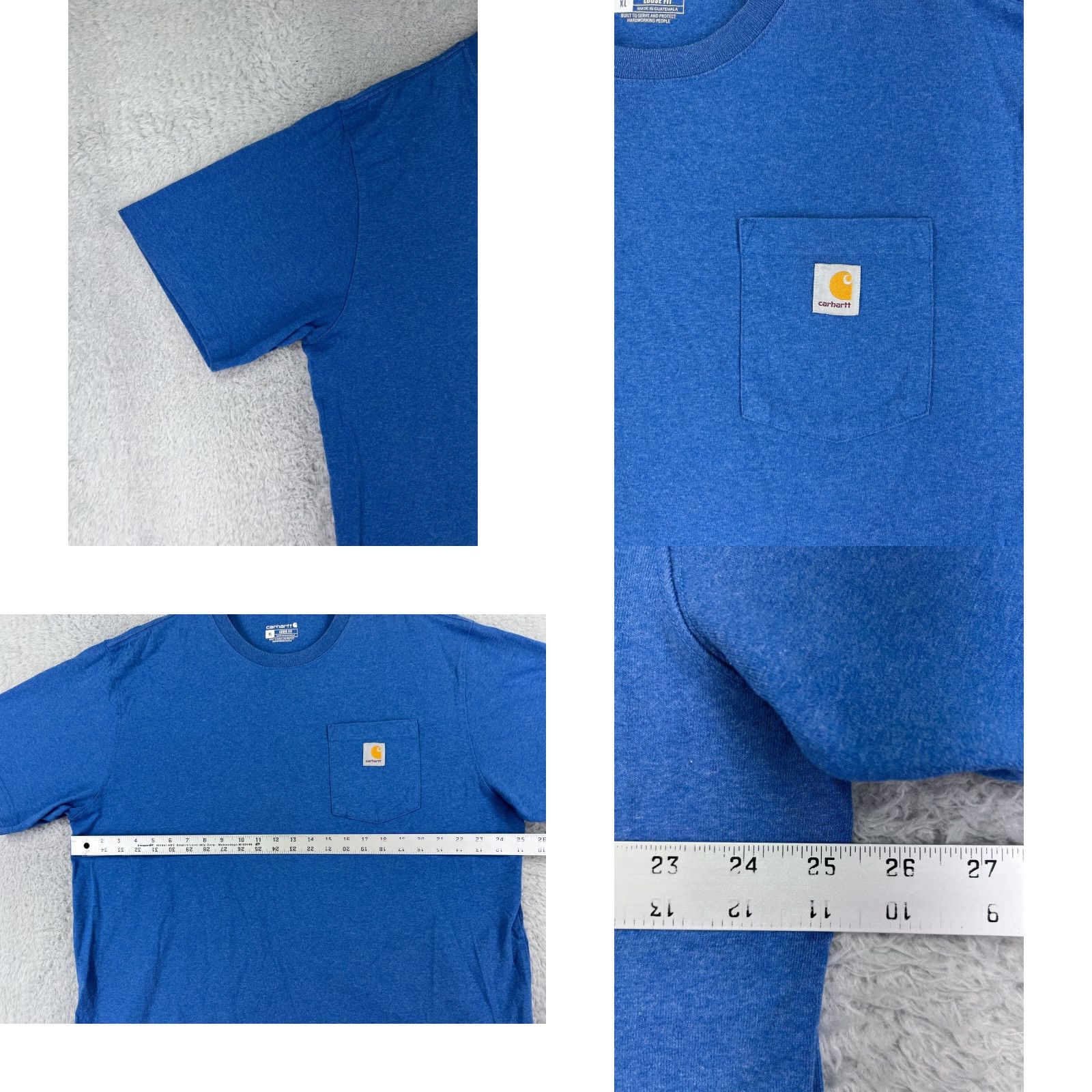 Carhartt Carhartt Shirt Mens Large Blue Crew Neck Pocket Cotton Blend Workwear Size US L / EU 52-54 / 3 - 8 Thumbnail