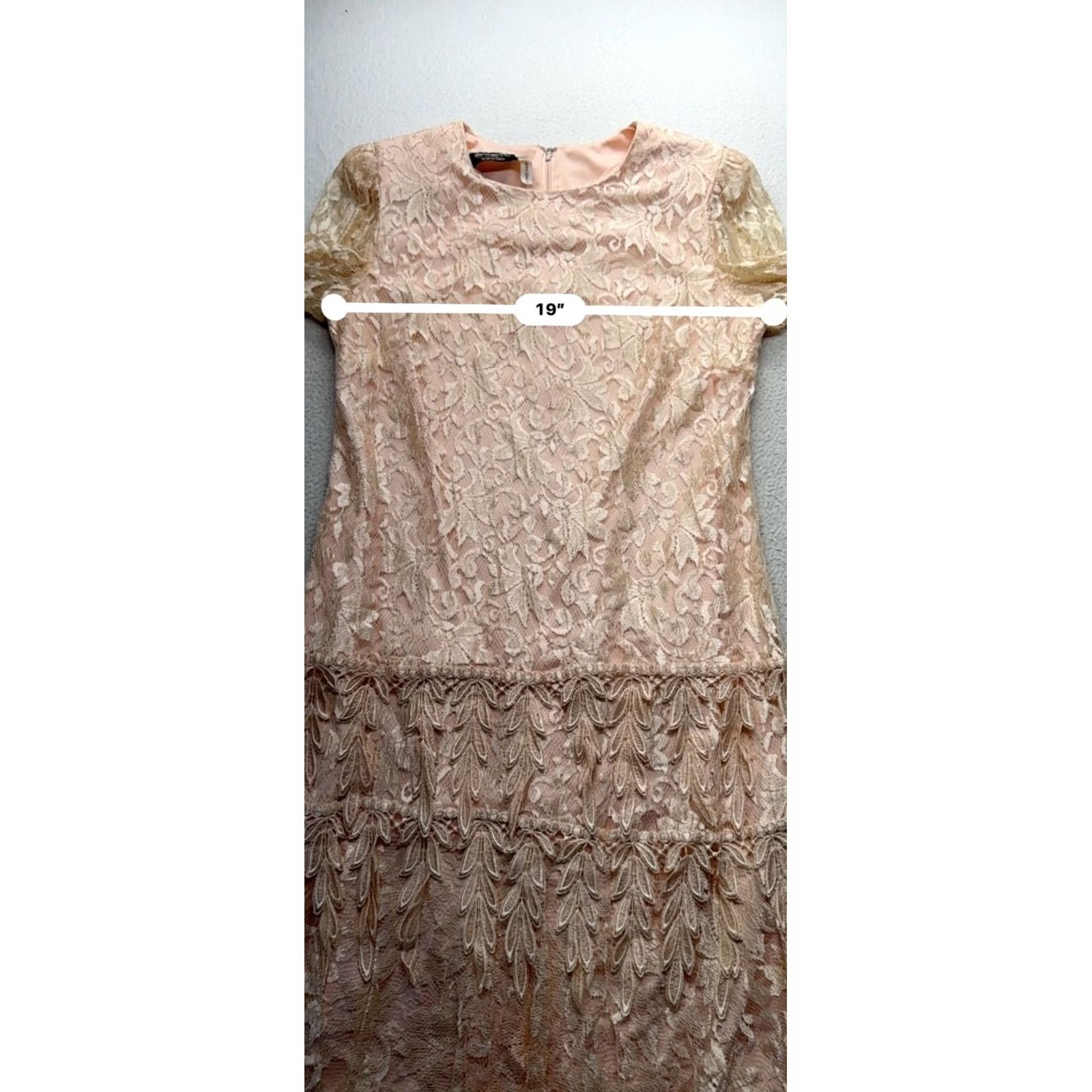 Vintage VINTAGE Blush Lace Tiered Cocktail Dress Jill Richards Designs #9573 Womens 16 Blush Eveningwear 1960s Size XXL / US 16-18 / IT 52-54 - 7 Thumbnail