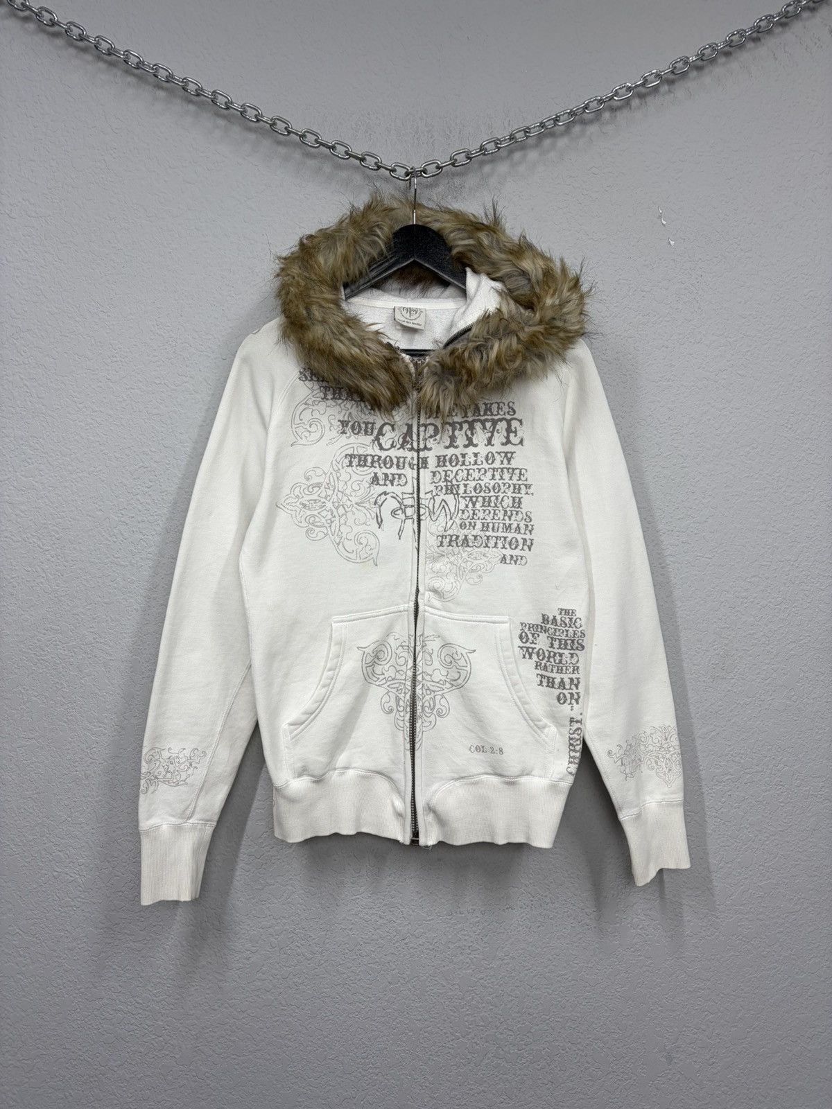 Le Grande Bleu (L.G.B.) Vintage Chrome Hearts Vibe Zip Hoodie Fur Hood Y2K Japanese Size US M / EU 48-50 / 2 - 12 Thumbnail