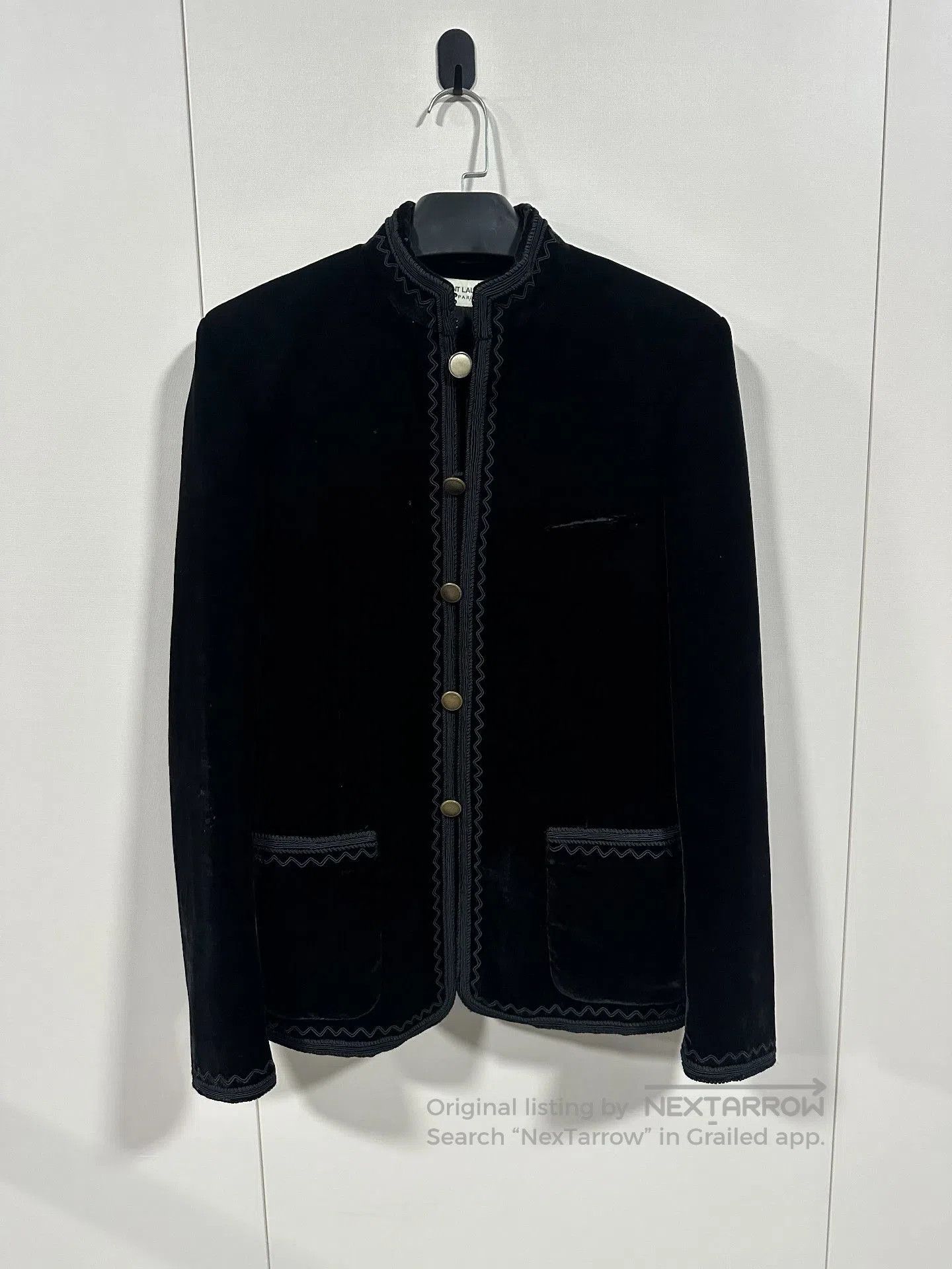 Saint Laurent Paris Saint Laurent Velvet Embroidered Jacket. Size US S / EU 44-46 / 1 - 1 Thumbnail