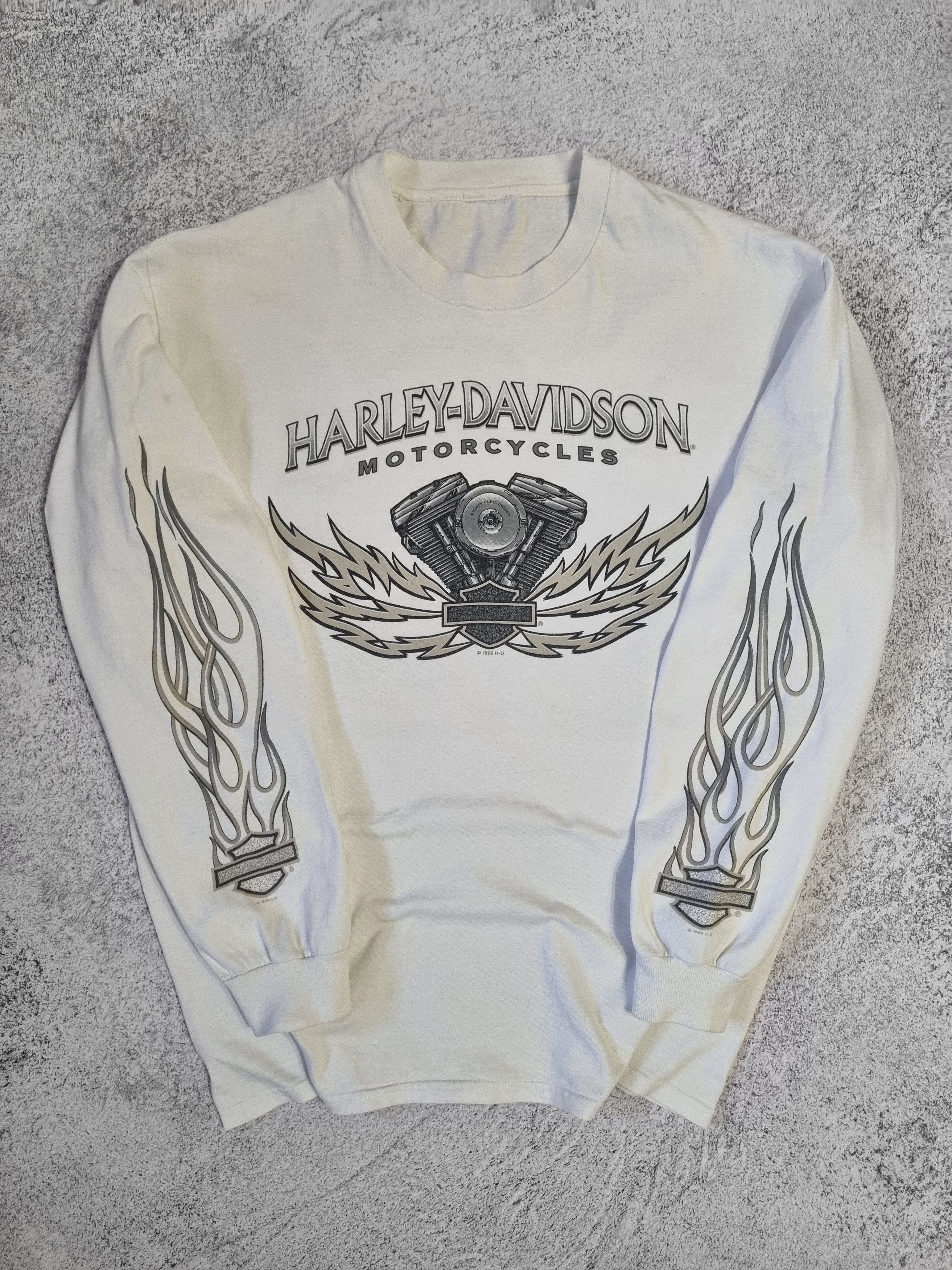 Harley Davidson Vintage 1996 Harley Davidson Flame Logo Oklahoma Long Sleeve Size US M / EU 48-50 / 2 - 1 Thumbnail