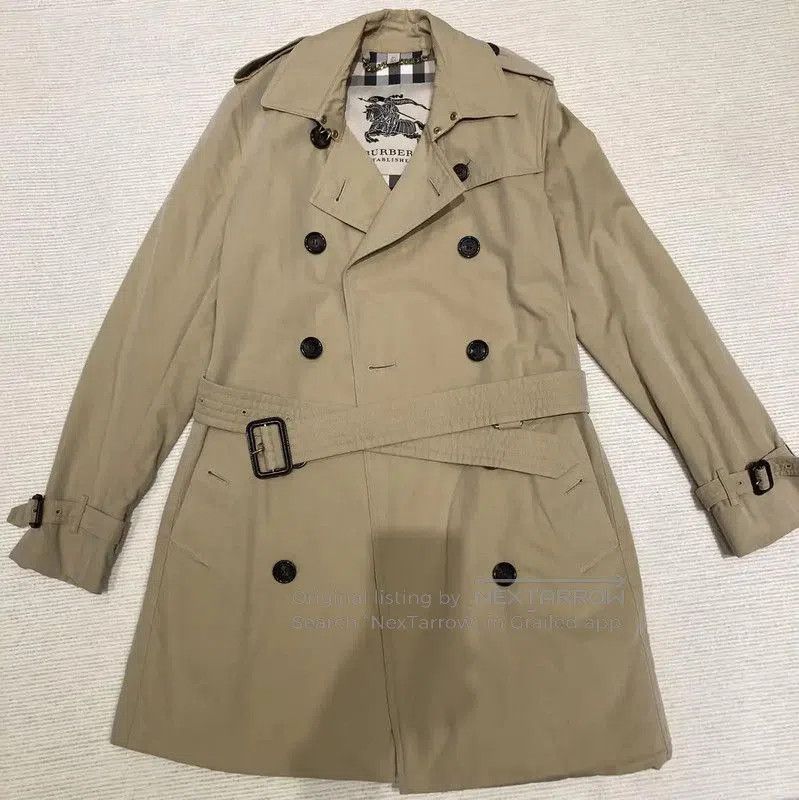 Burberry Burberry Spring Autumn Khaki Cotton Trench Coat. Size S / US 4 / IT 40 - 1 Thumbnail