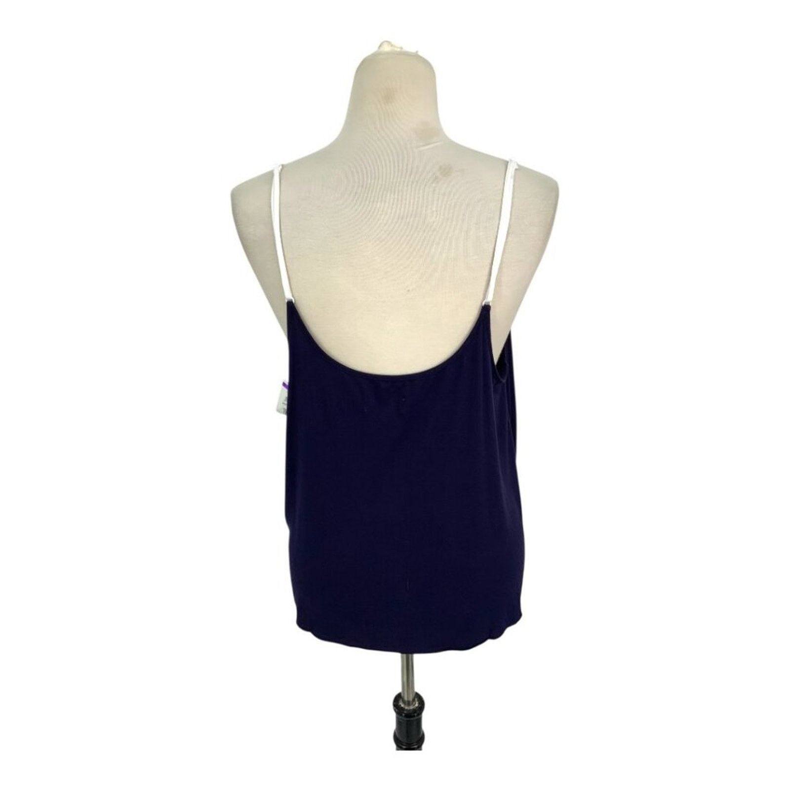 DKNY DKNY Logo Navy Blue Spaghetti Strap Knit Tank Top XL NWOT Size XL / US 12-14 / IT 48-50 - 7 Thumbnail