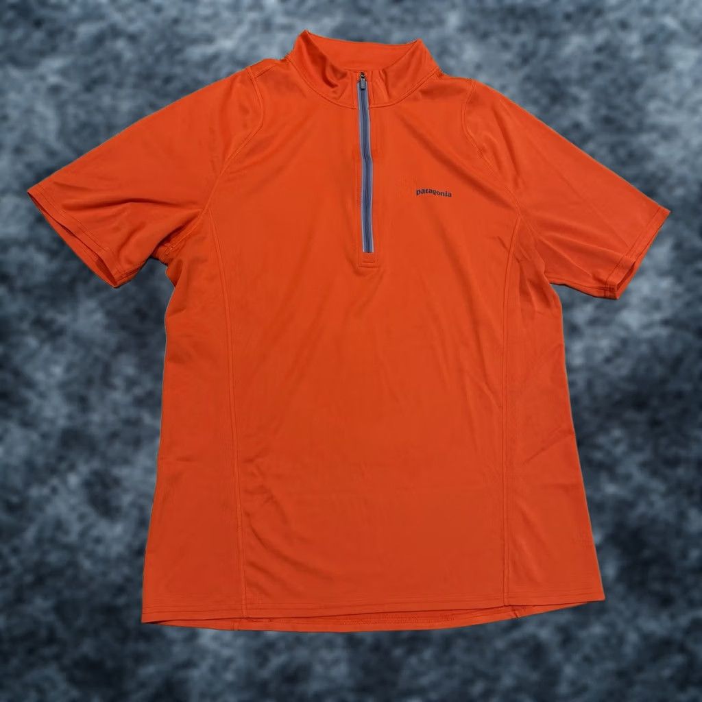 Patagonia Patagonia Shirt Large Orange 1/4 Zip Short Sleeve Pullover Outdoor Polyester Men's Size US L / EU 52-54 / 3 - 1 Thumbnail