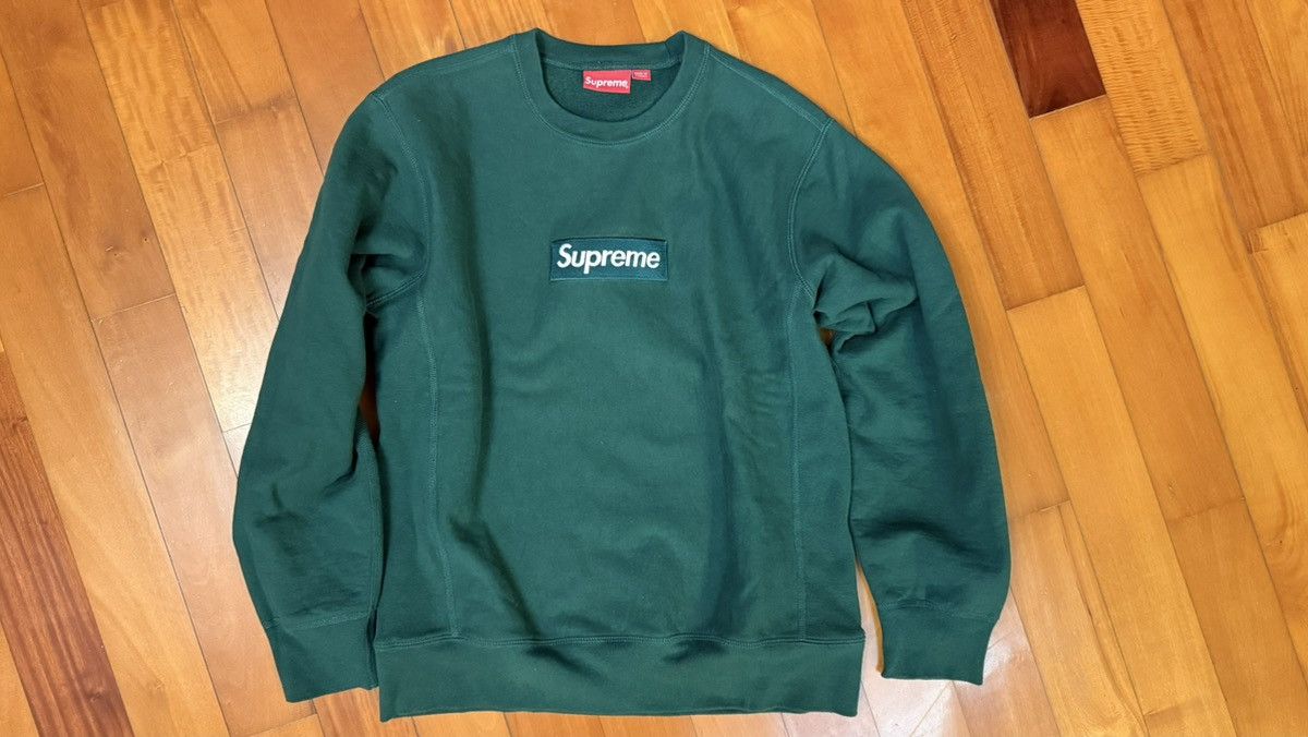 Supreme Supreme Box Logo Crewneck (FW18) Dark Green Size US M / EU 48-50 / 2 - 4 Thumbnail