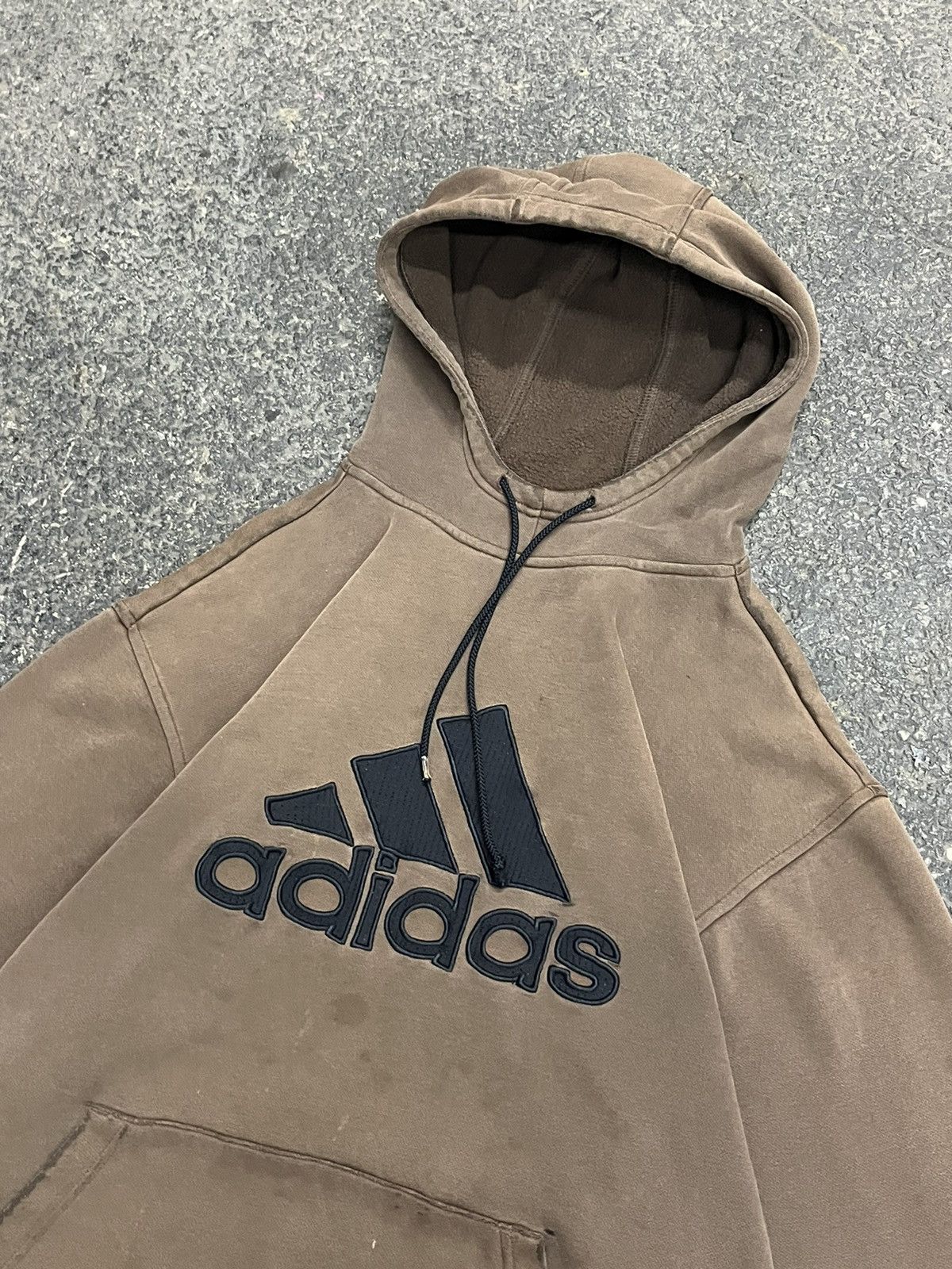 Adidas × Vintage Adidas mocha brown earth tone body fit hoodie streetwear Size US L / EU 52-54 / 3 - 6 Thumbnail