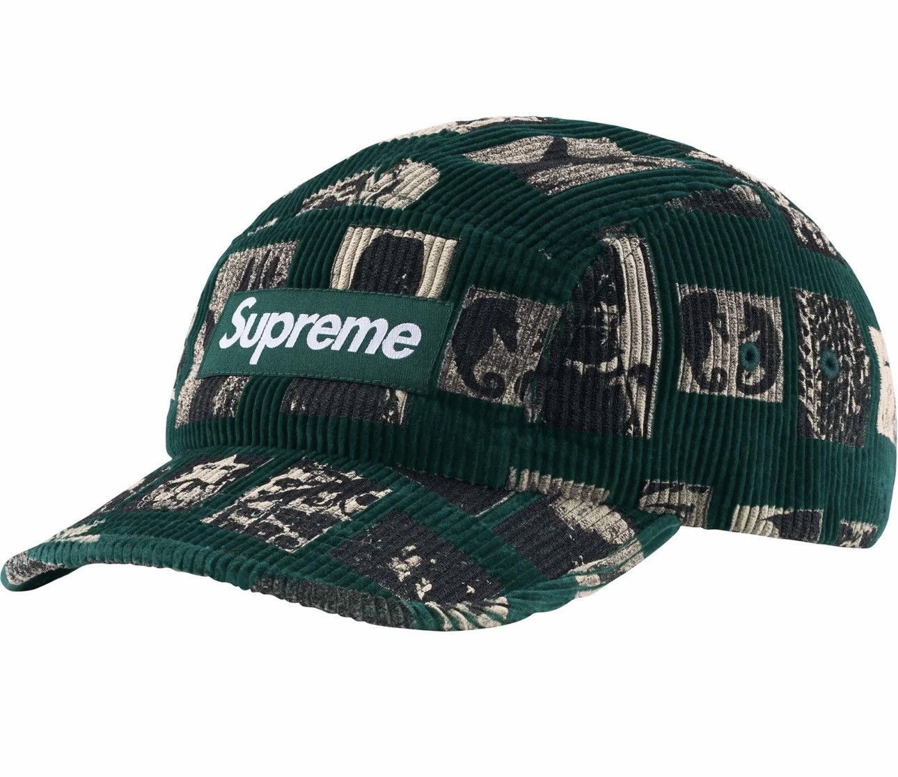 image of Supreme Weirdo Dave Corduroy Camp Cap in Green, Men's