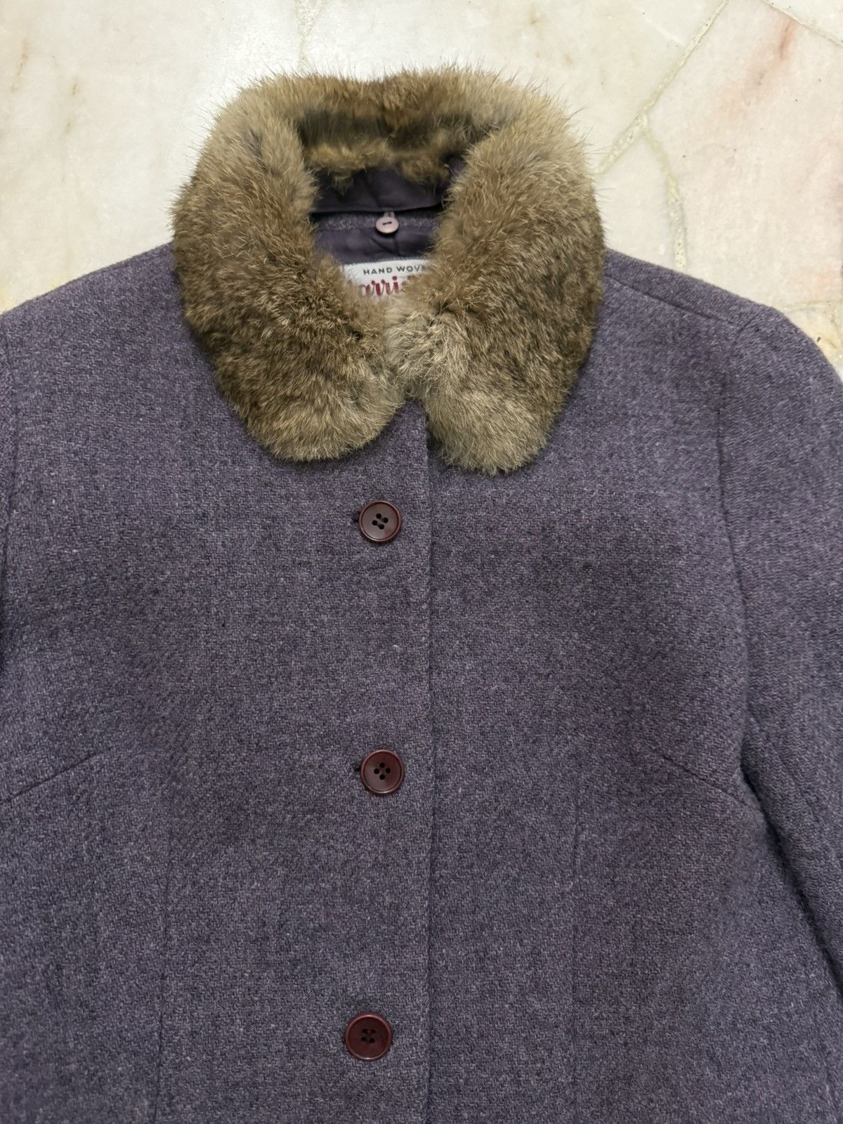 Harris Tweed Harris Tweed Hand Woven Fur Collar Jacket Size XS / US 0-2 / IT 36-38 - 6 Thumbnail