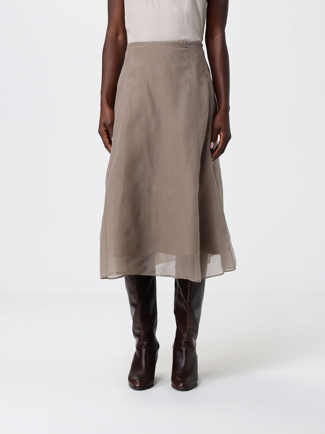 Brunello Cucinelli Brunello Cucinelli Skirt Woman Brown Size 30" / US 8 / IT 44 - 1 Thumbnail