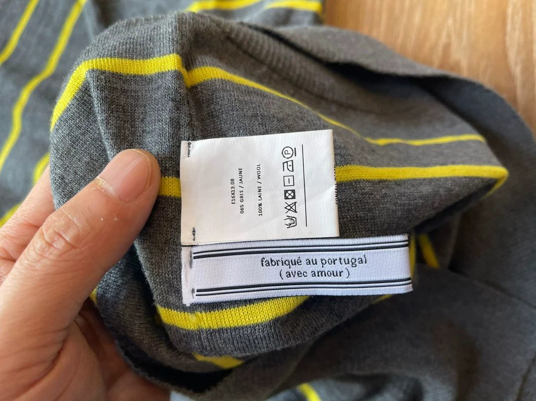 AMI AMI Striped Yellow-Gray Colorblock 100% Wool M Size US M / EU 48-50 / 2 - 5 Thumbnail