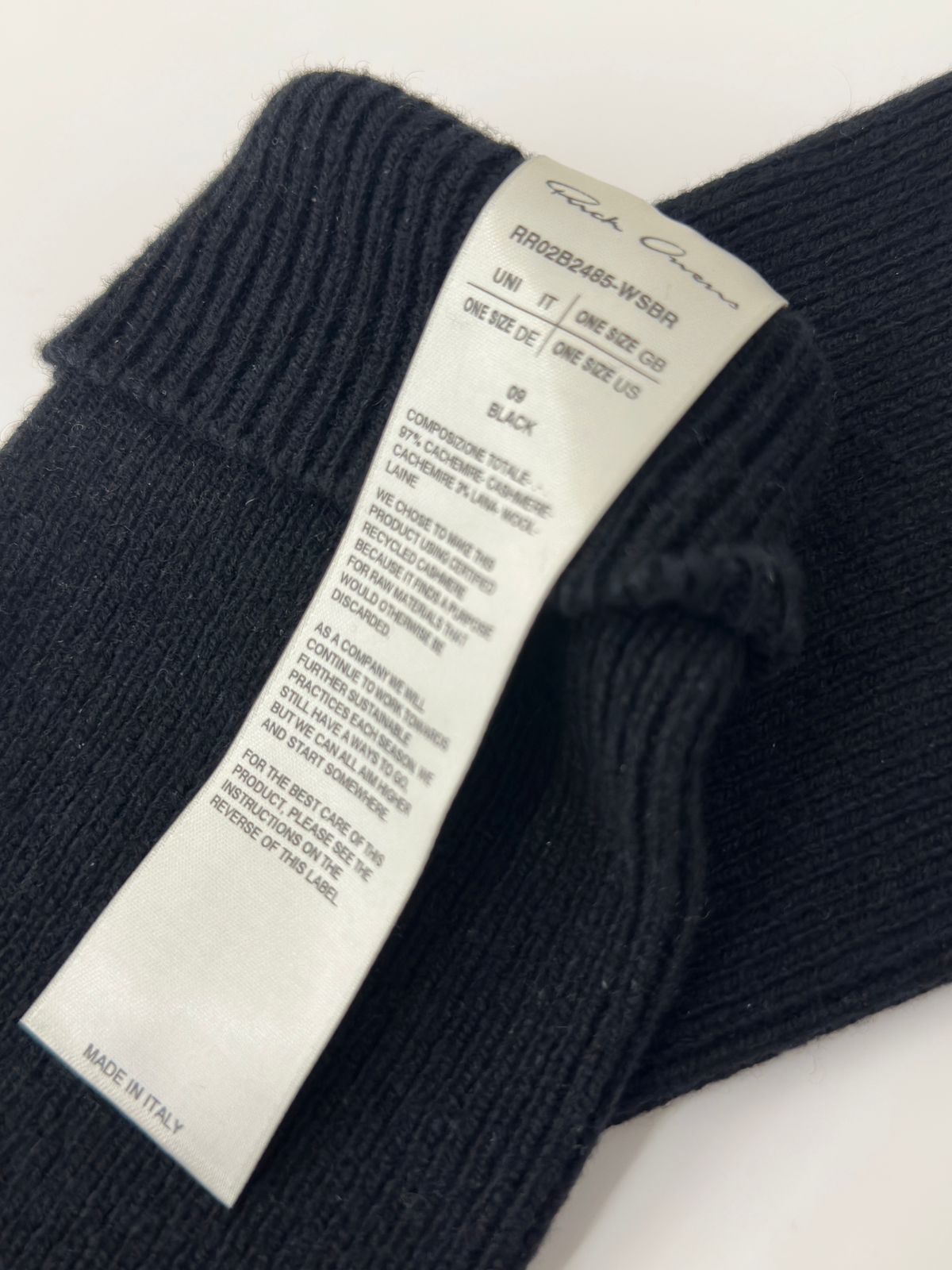 Rick Owens RUNWAY CASHMERE ARMWARMERS Size ONE SIZE - 2 Thumbnail