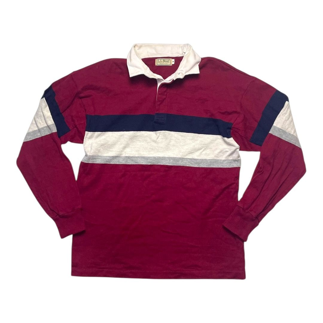 L.L. Bean Vintage L.L. Bean Long Sleeve Rugby Polo Shirt Size US M / EU 48-50 / 2 - 1 Thumbnail