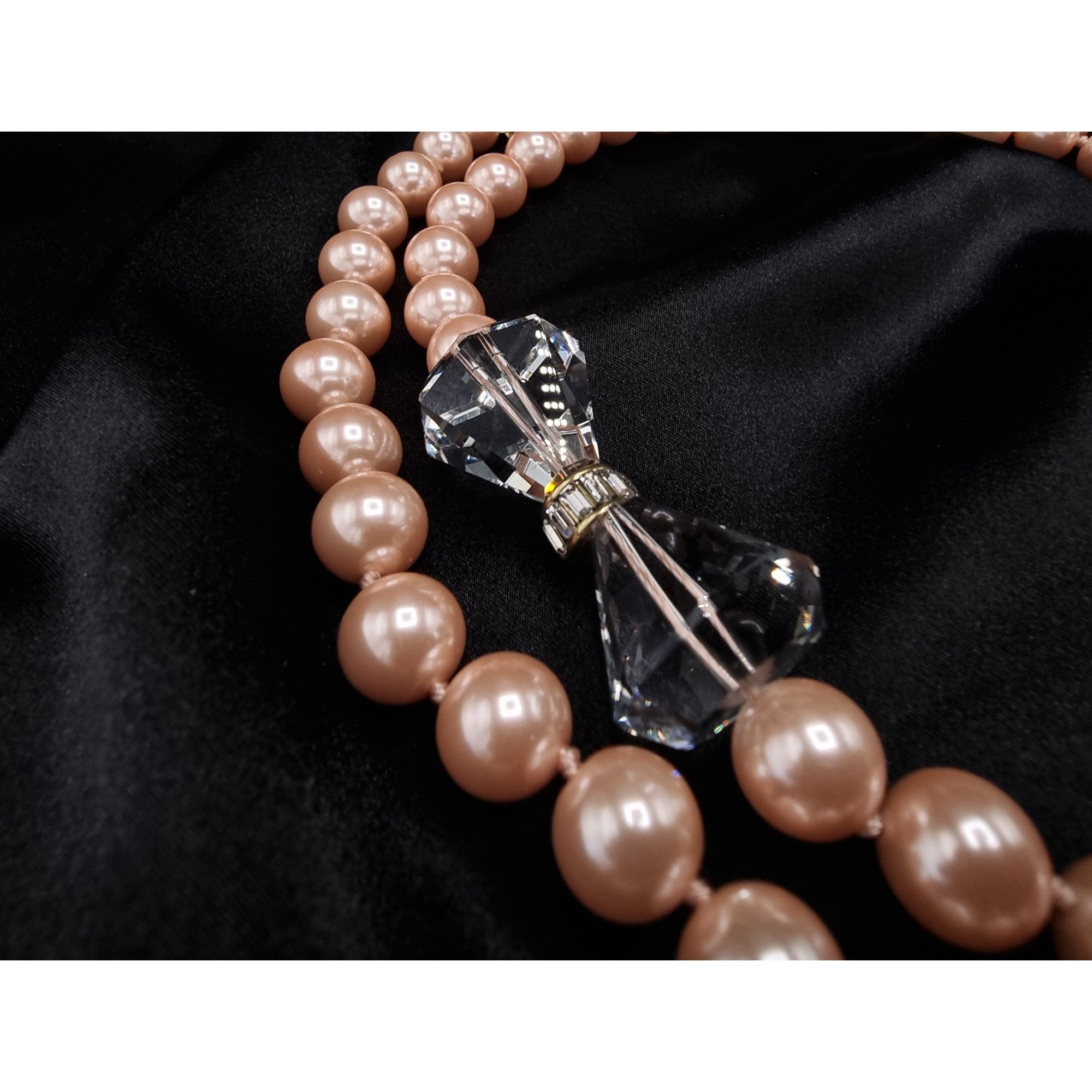 Vintage Heidi Daus Double-Strand Faux Pearl Necklace With Crystal Bo Size ONE SIZE - 5 Thumbnail