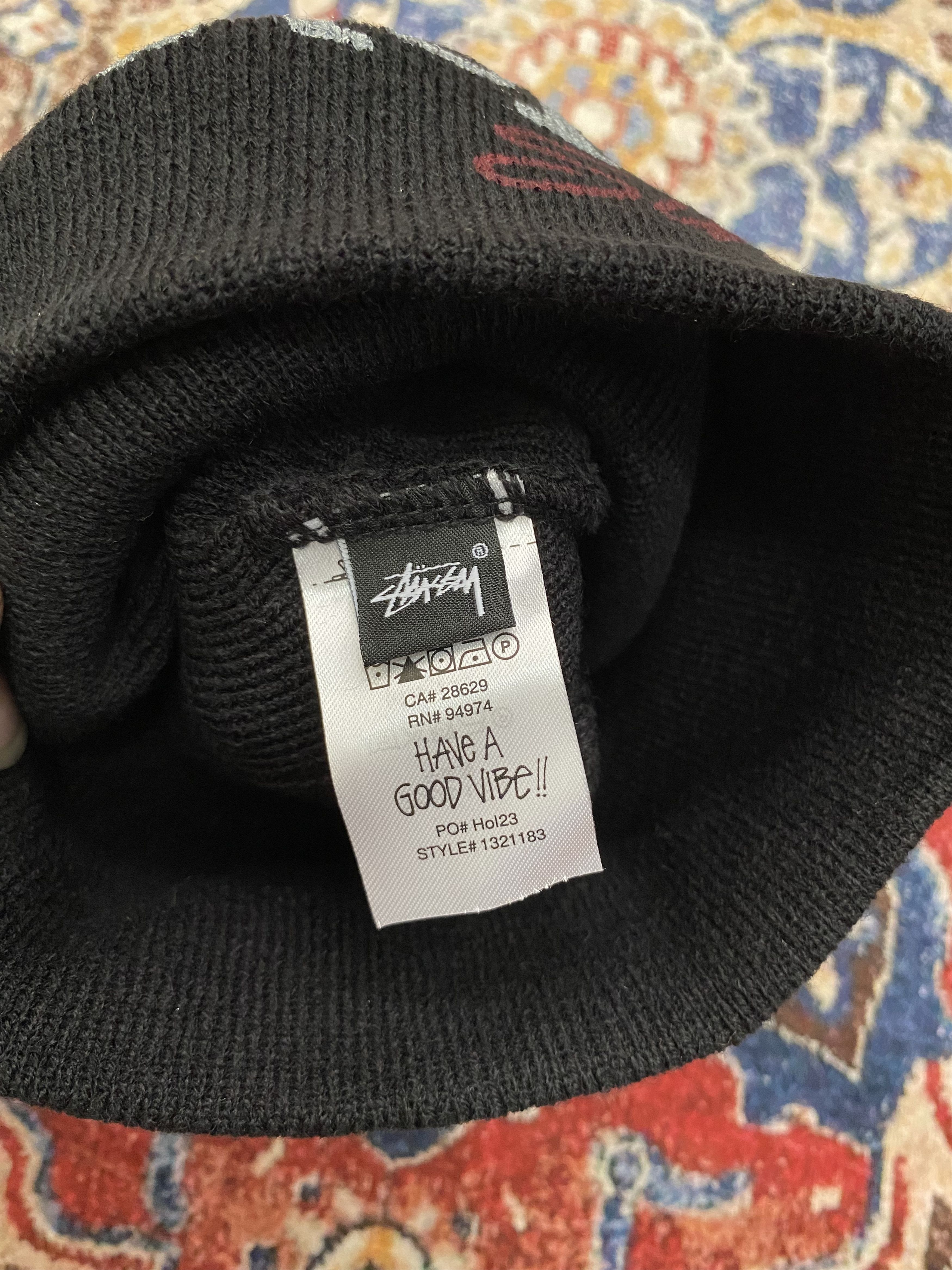 Stussy Stussy Workgear Print Skull cap - Black Size ONE SIZE - 2 Thumbnail