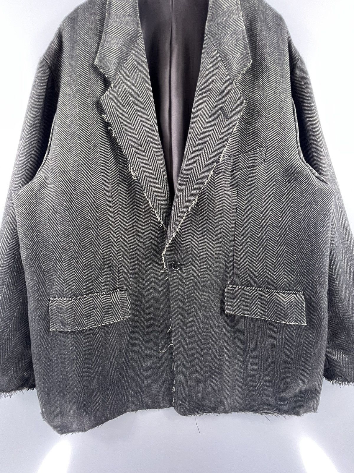 Beams Plus 🔥 Herringbone Trashed Design Beams Japan OverCoat - L Size US L / EU 52-54 / 3 - 4 Thumbnail