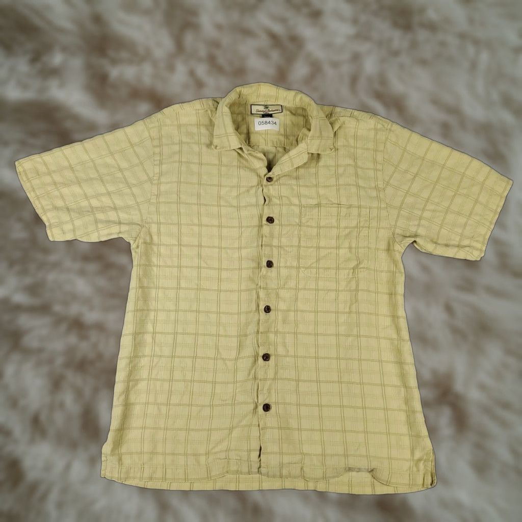Tommy Bahama Tommy Bahama Shirt Mens Medium Yellow Plaid Hawaiian Button-Up Short Sleeve Size US M / EU 48-50 / 2 - 1 Thumbnail
