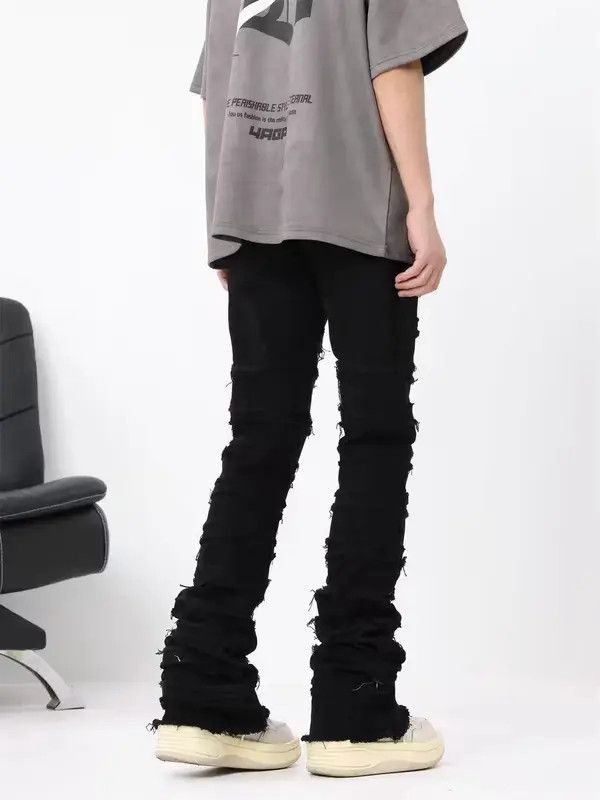 Japanese Brand Vintage Street Punk Ruffled Raw Hem Casual Pants Size US 34 / EU 50 - 6 Thumbnail