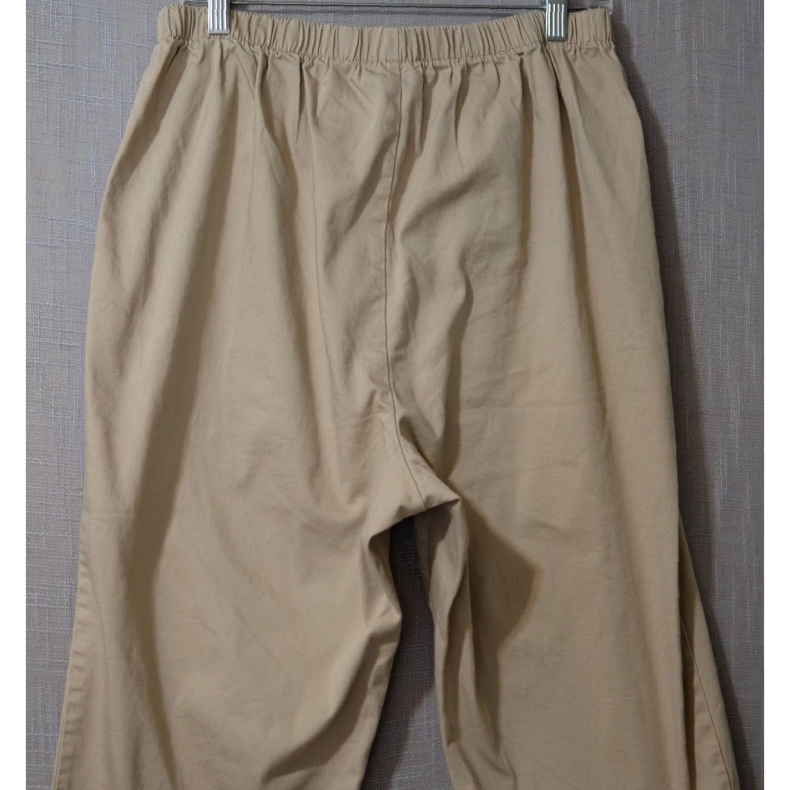 Vintage EUC Roamans Capri Pants Pull On Cotton/Spandex Tan Women's 20W #H51-58 Size 42" / US 20 - 6 Thumbnail