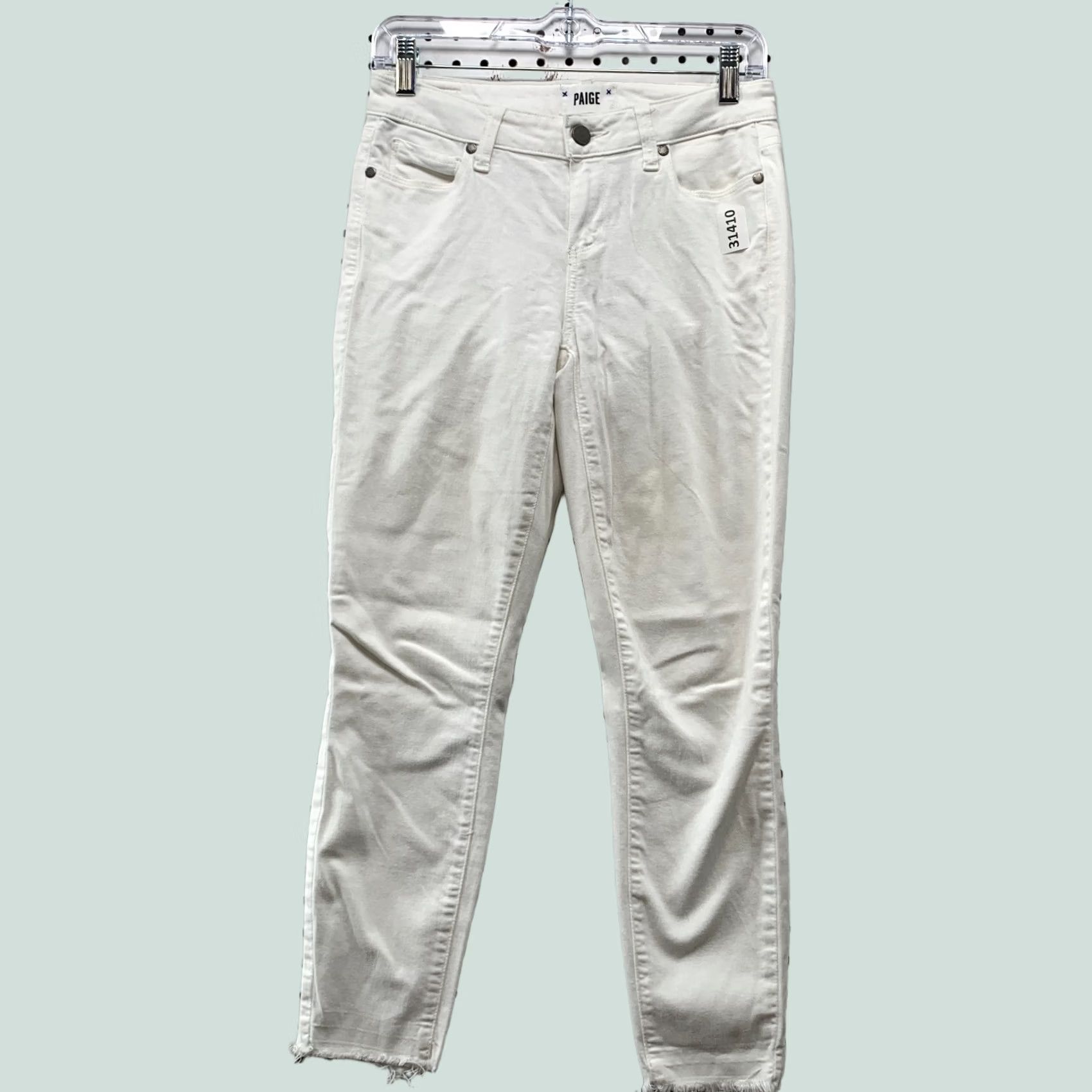 Paige Paige Verdugo Crop White Pants Womens Size 26 Waist 26x25 Casual Flat Front Cropped Pᵉᶦgᵉ Size 26" / US 2 / IT 38 - 1 Thumbnail