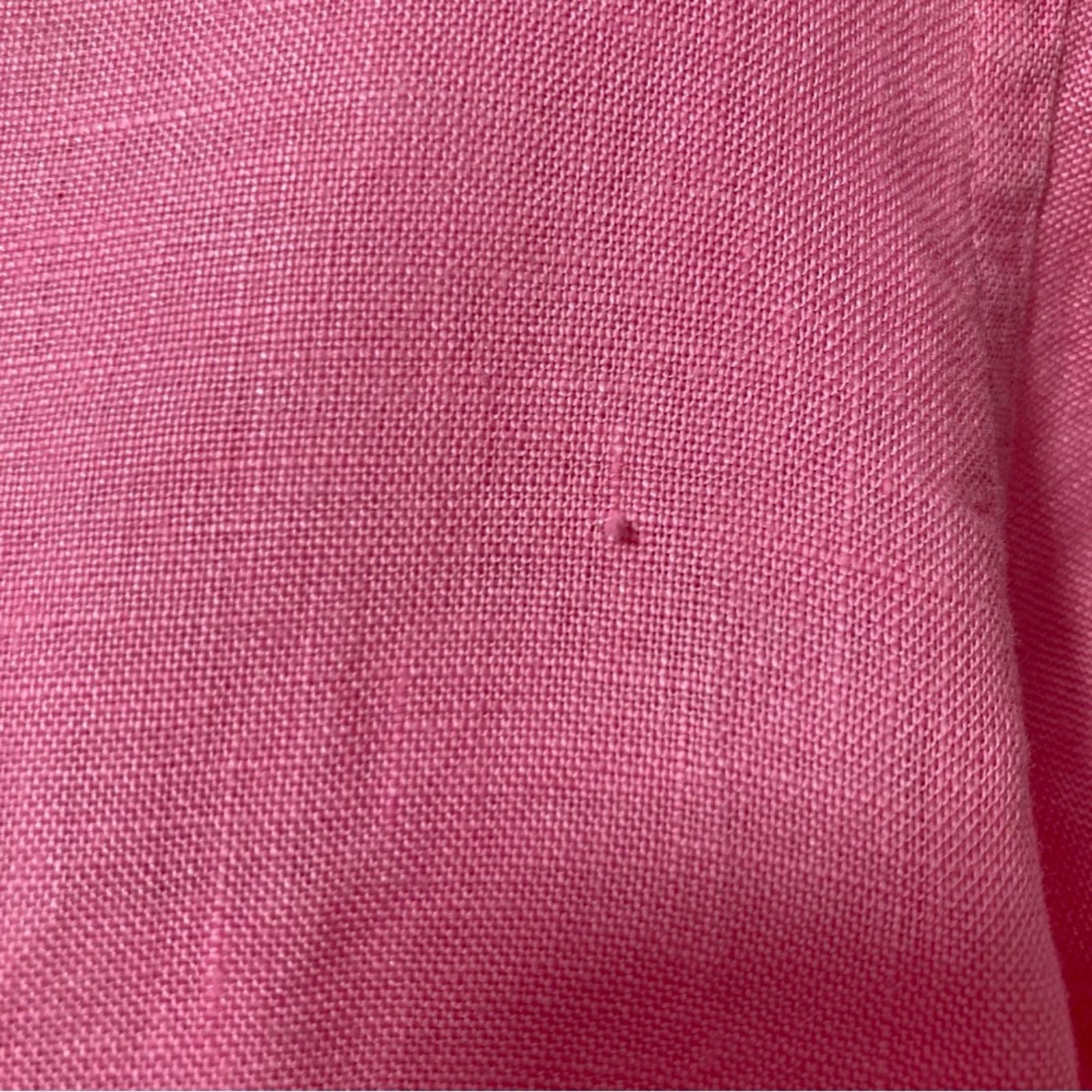 Other Acrobat Pink Linen Open Collar Button Up Blouse Shirt Top Size M / US 6-8 / IT 42-44 - 5 Thumbnail