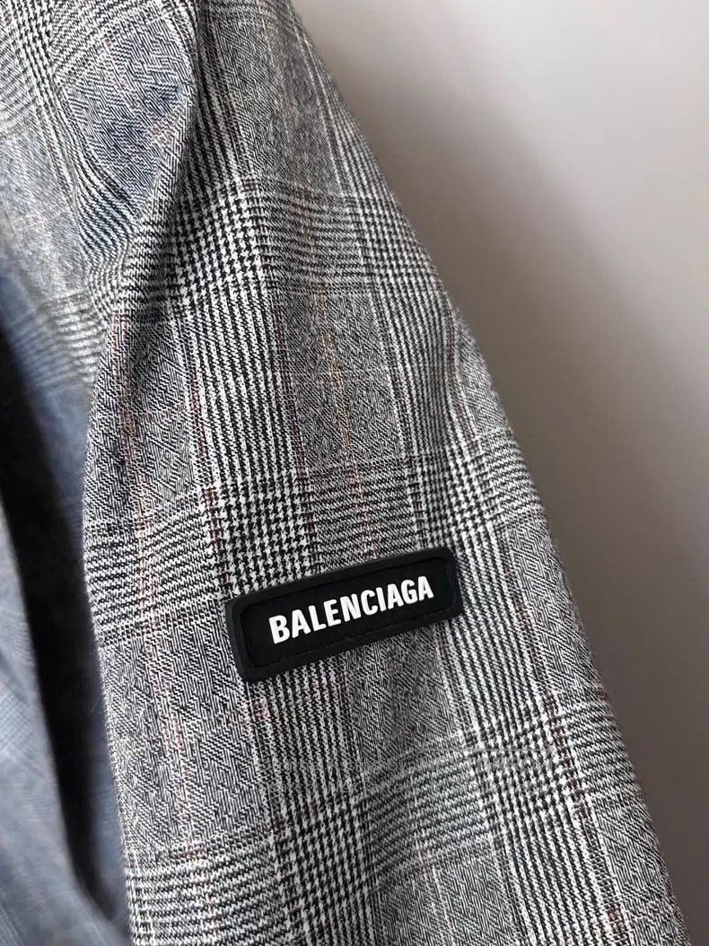 Balenciaga Balenciaga Sleeve Side Letter Logo Checkered Blazer Jacket Size 4XL / US 24-26 - 2 Thumbnail