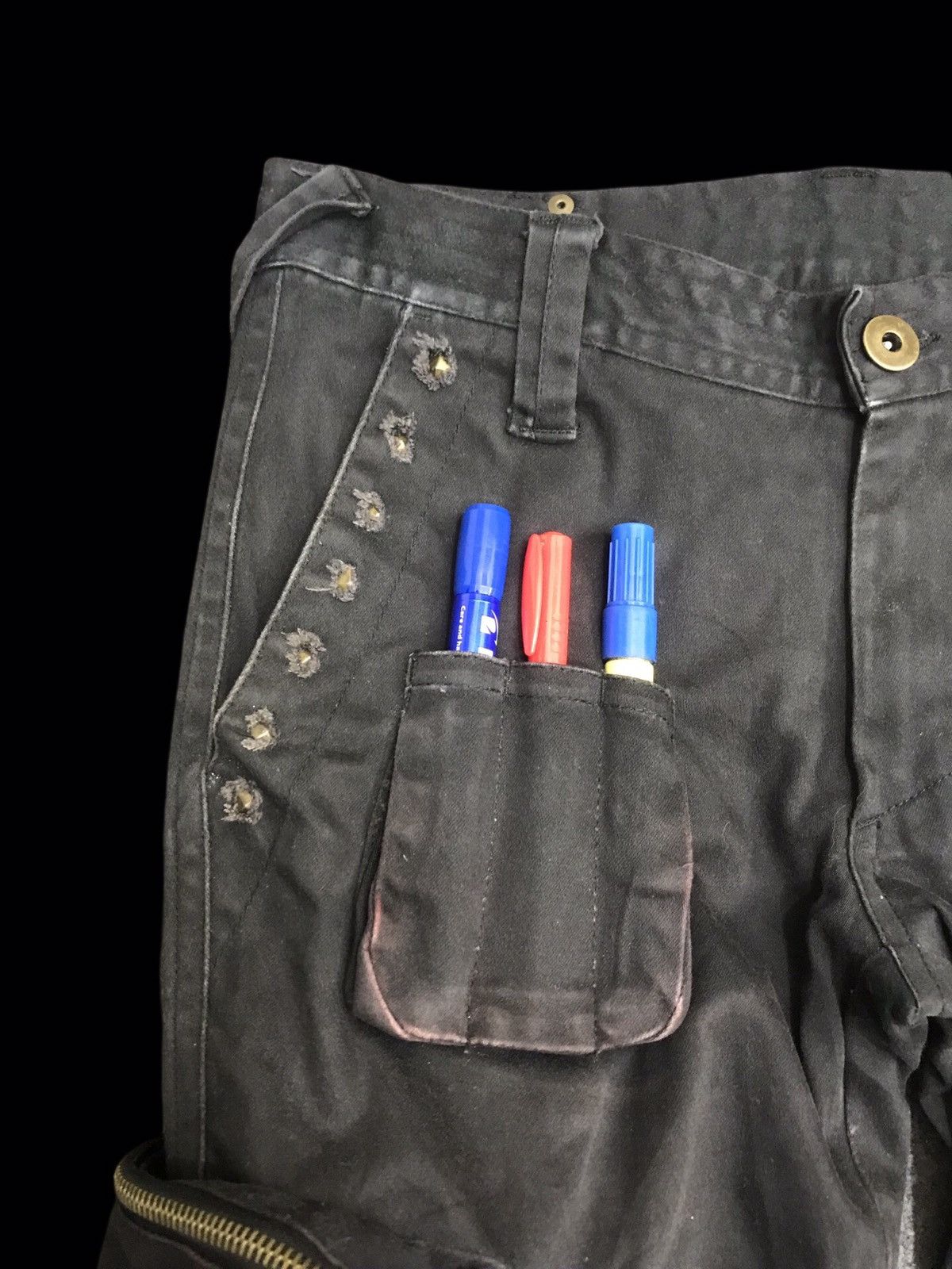 Designer × Japanese Brand semanticdesign Japan Faded Holes Style Spiky Zipper Pant F33 Size US 30 / EU 46 - 6 Thumbnail