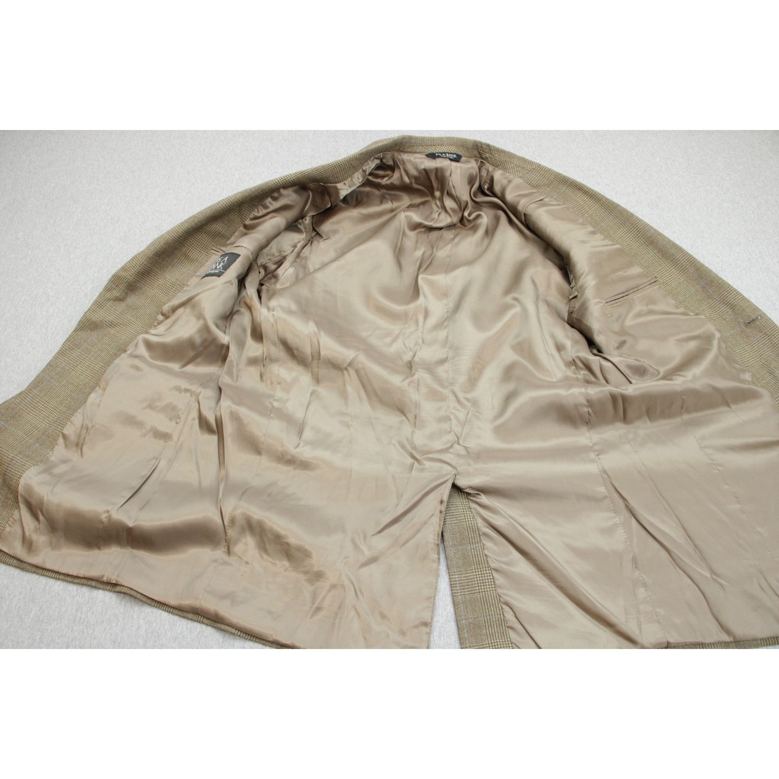 Jos. A. Bank Jos A Bank Blazer Mens 40R Brown Glen Plaid 100% Wool Size 40R - 5 Thumbnail