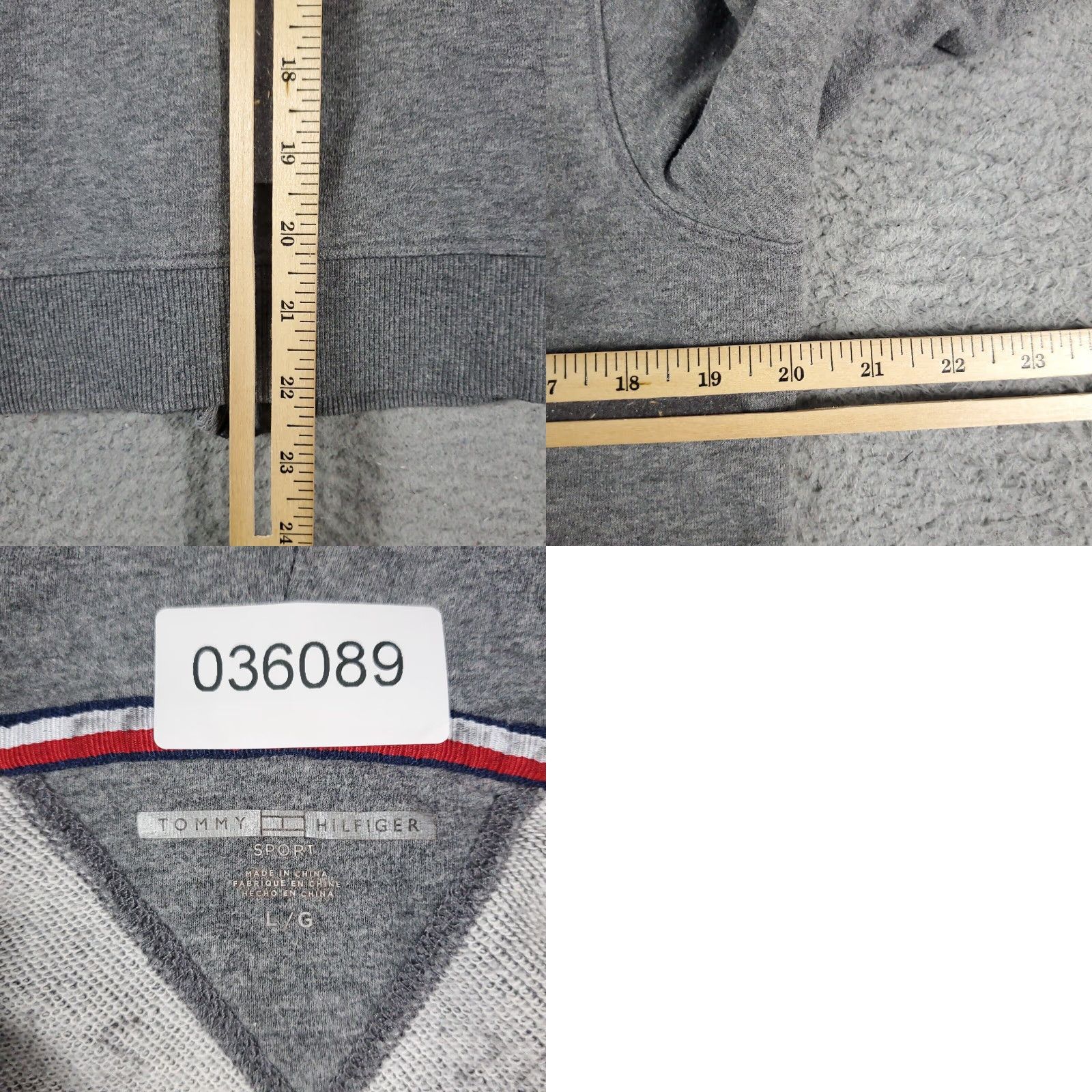 Tommy Hilfiger Tommy Hilfiger Full Zip Hoodie Sweater Womens Large Gray Cotton Blend Long Sleeve Mock Neck Size L / US 10 / IT 46 - 8 Thumbnail
