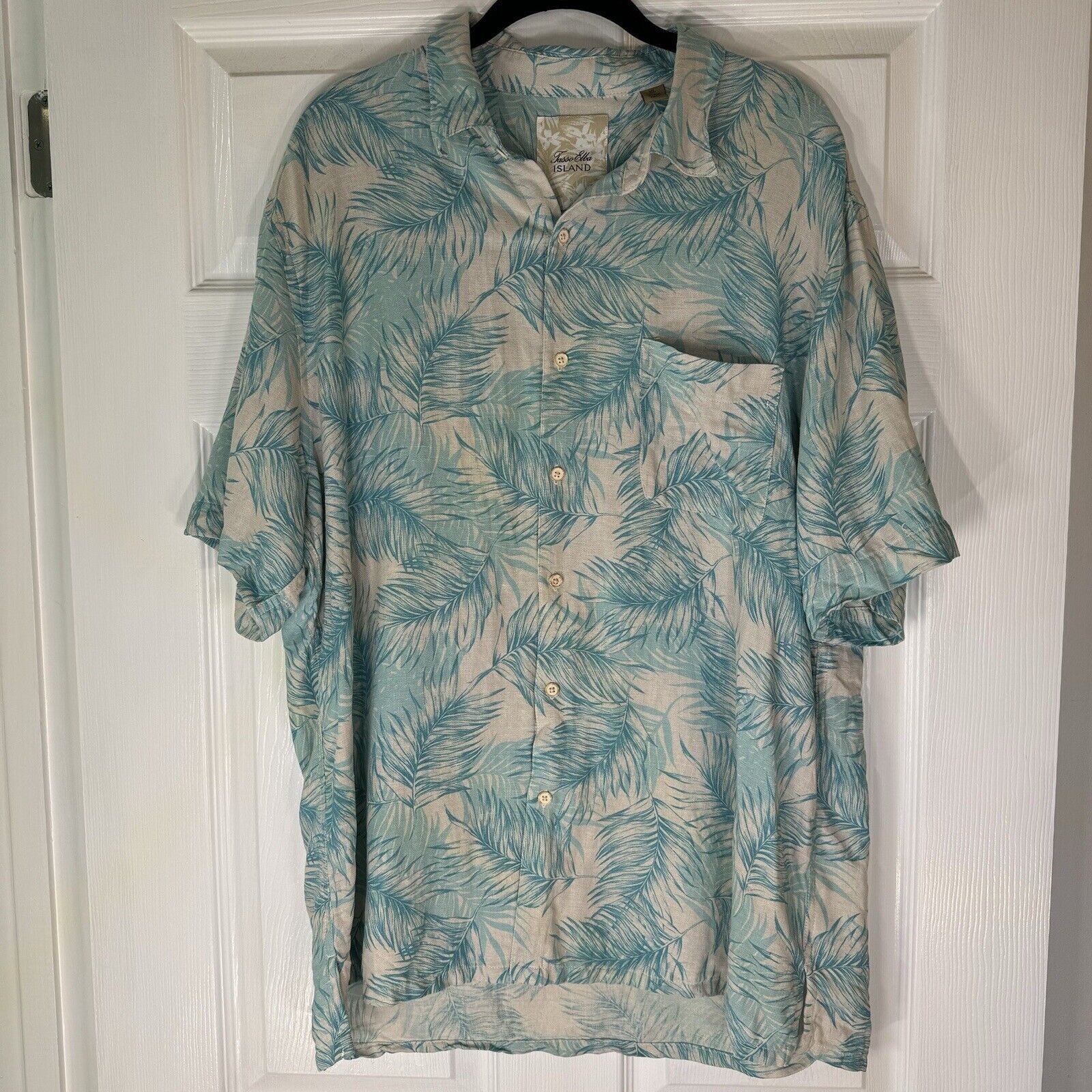 Tasso Elba Tasso Elba Silk Linen Tropical Shirt XL Camp Collar Size US XL / EU 56 / 4 - 2 Thumbnail